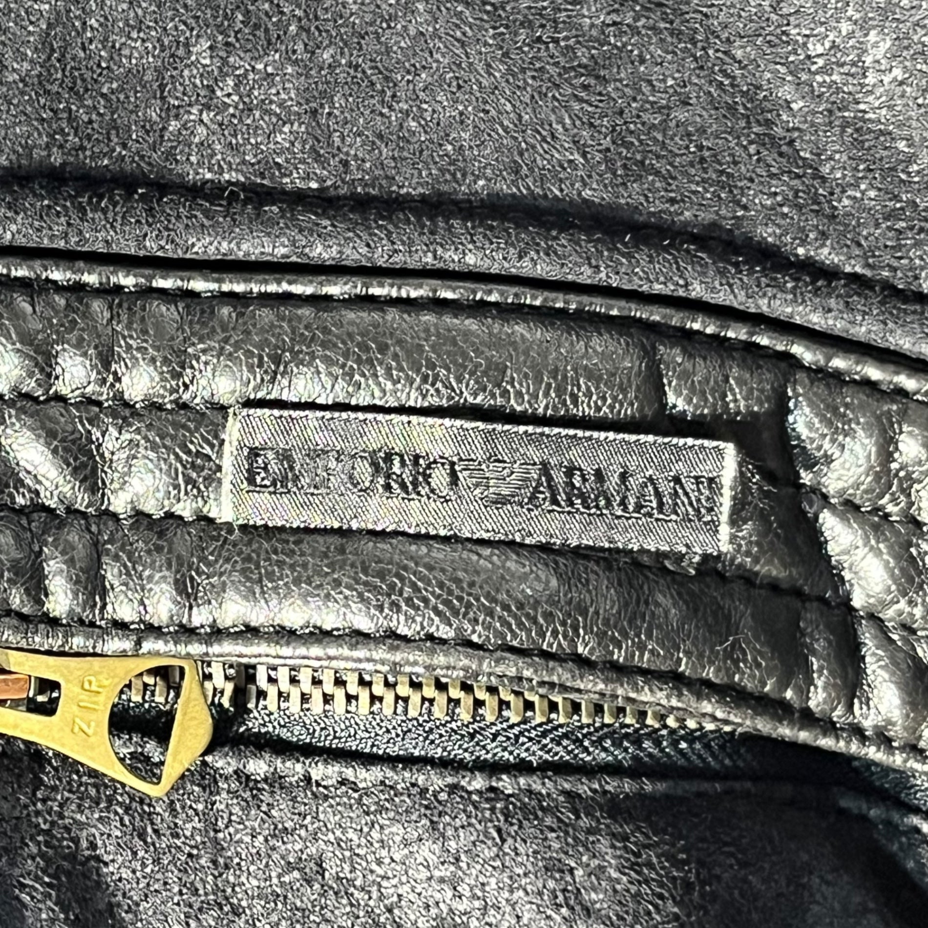 ARMANI JEANS(アルマーニジーンズ) 00's Eco leather pumping boa jacket エコ レザー パイピング ボア ジャケット 44(SM程度) ブラック Y2K