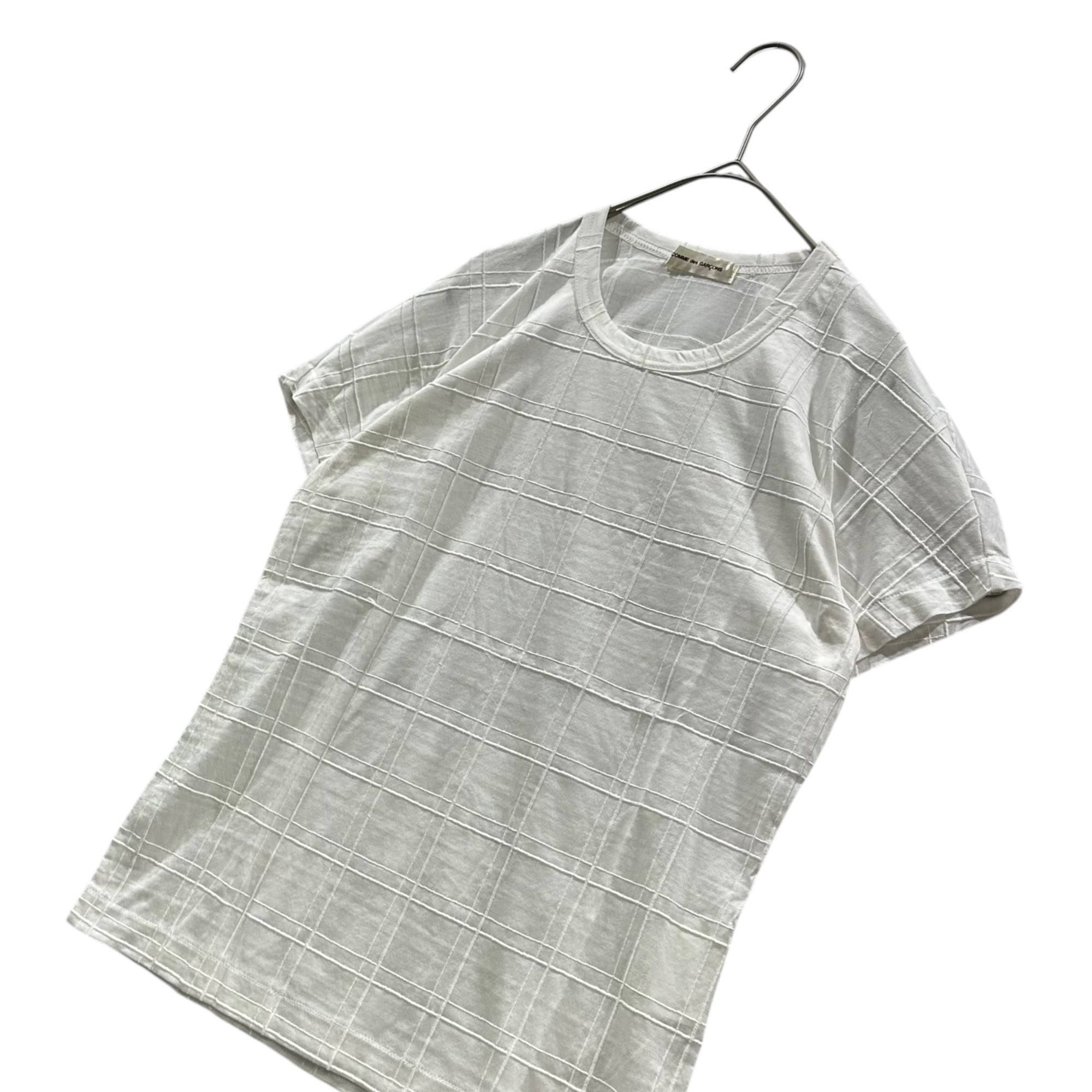 COMME des GARCONS(コムデギャルソン) 1999SS Check Embroidery Cotton T-shirt チェック 刺繍 コットン Tシャツ GT-100090 表記無(S程度) ホワイト AD1998