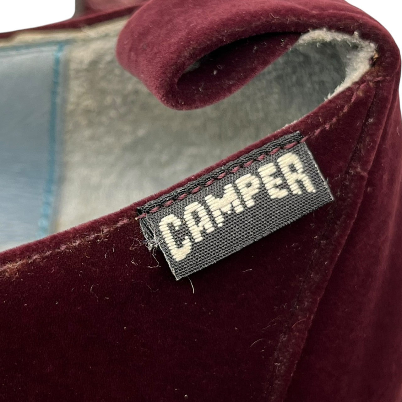 CAMPER(カンペール) Velor platform embroidered pumps ベロア 厚底 刺繍 パンプス 36(23cm~23.5cm程度) ワインレッド スリッポン シューズ