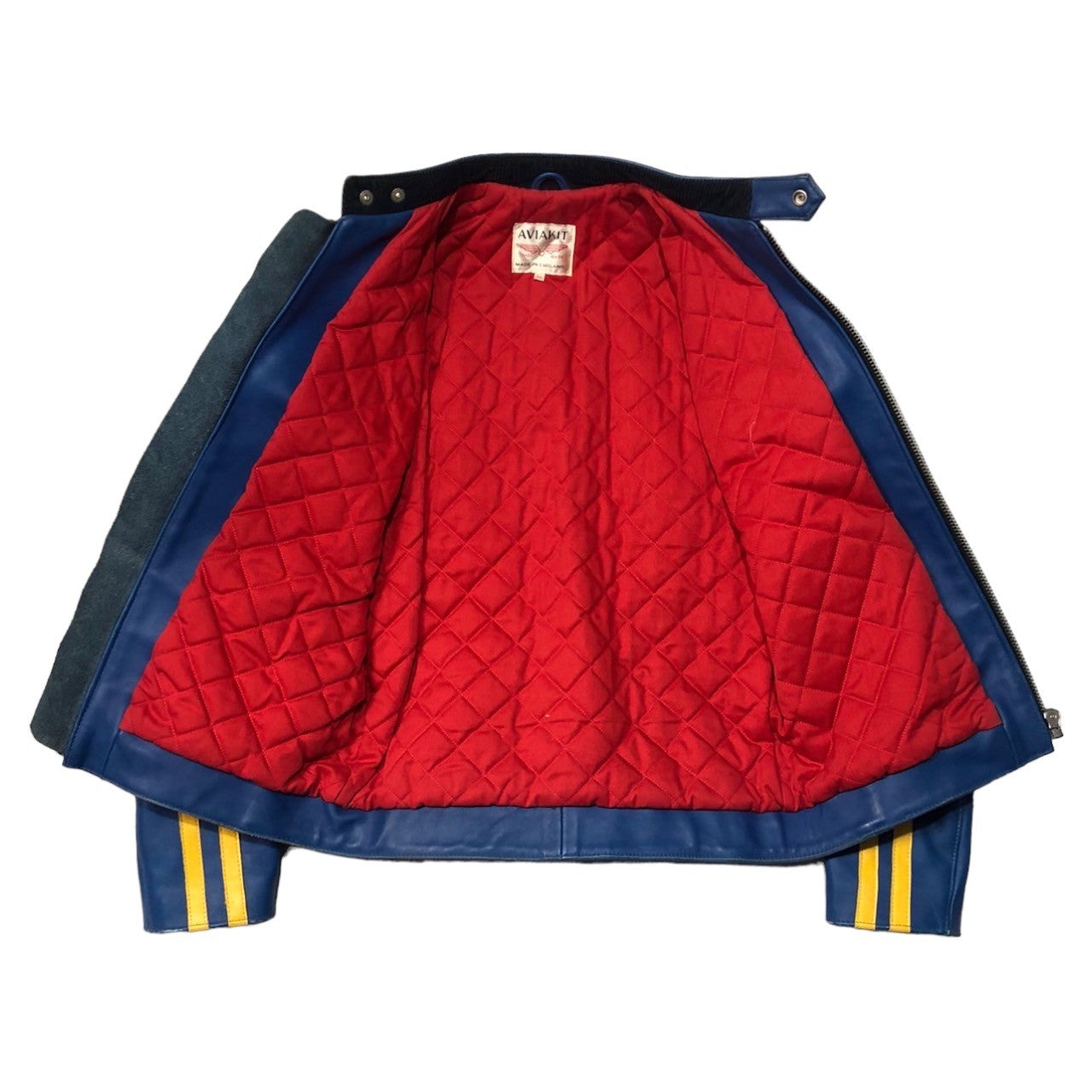 LEWIS Leathers(ルイスレザー) Twin stripes Super Sportsman ツイン ストライプス スーパー スポーツマン ライダース ジャケット レザー SIZE 38(S~M程度) ブルー×イエロー