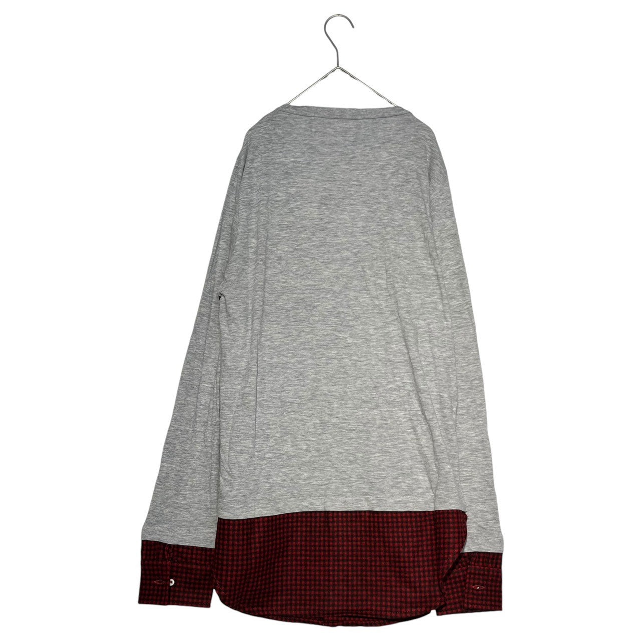 DSQUARED2(ディースクエアード) Different material switching long sleeve T-shirt 異素材切替 長袖 Tシャツ S75GC0877 L グレー×レッド