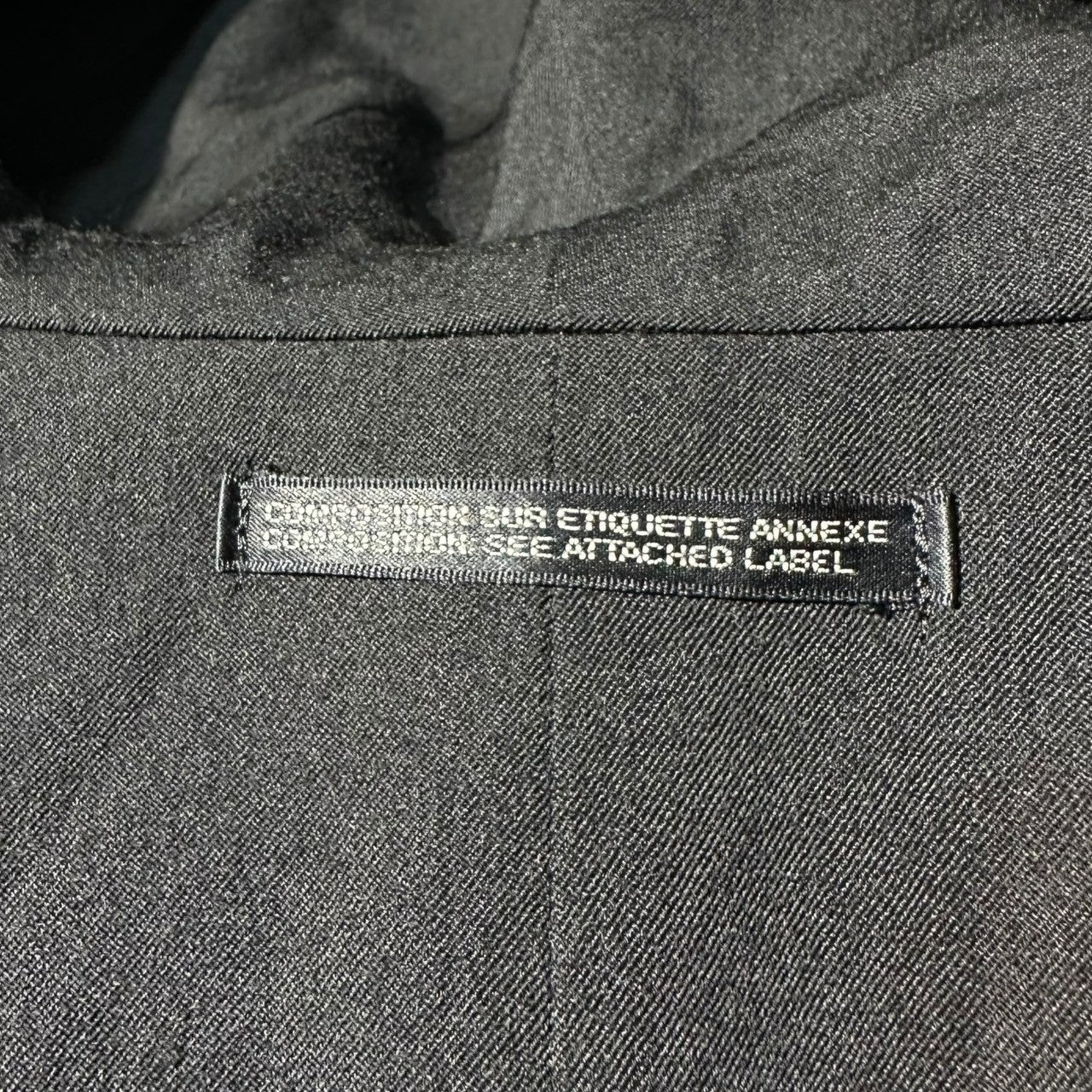 YOHJI YAMAMOTO POUR HOMME(ヨウジヤマモトプールオム) 80~90's vintage double-sided wool gabardine hooded oversized half coat 80~90年代 ヴィンテージ 両面 ウールギャバジン フーデッド オーバーサイズ ハーフ コート M ブラック