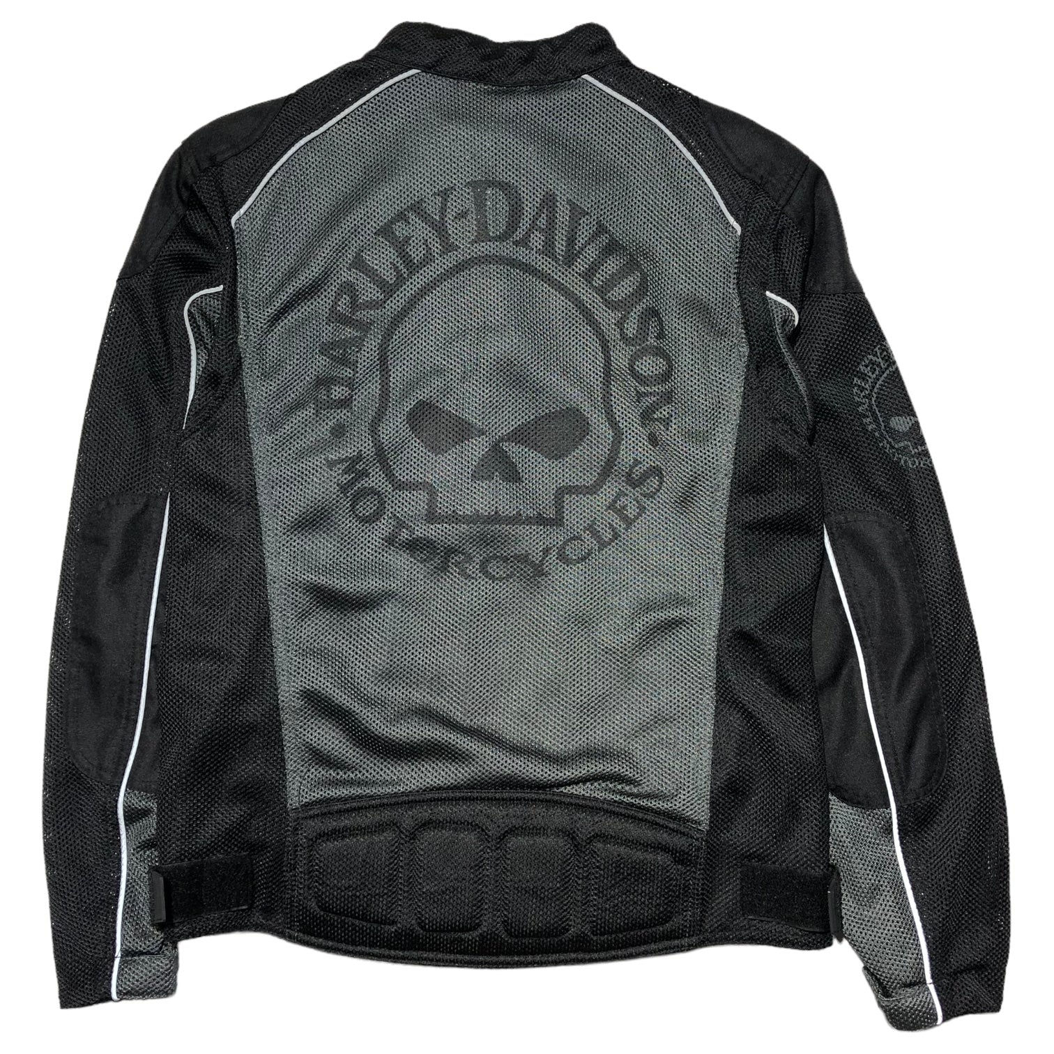 HARLEY DAVIDSON(ハーレーダヴィッドソン) Skull Mesh Riding Jacket スカル メッシュ ライディング ジャケット モーターサイクル 2輪 98092-15VM L グレー×ブラック レーシング バイカー ライダース