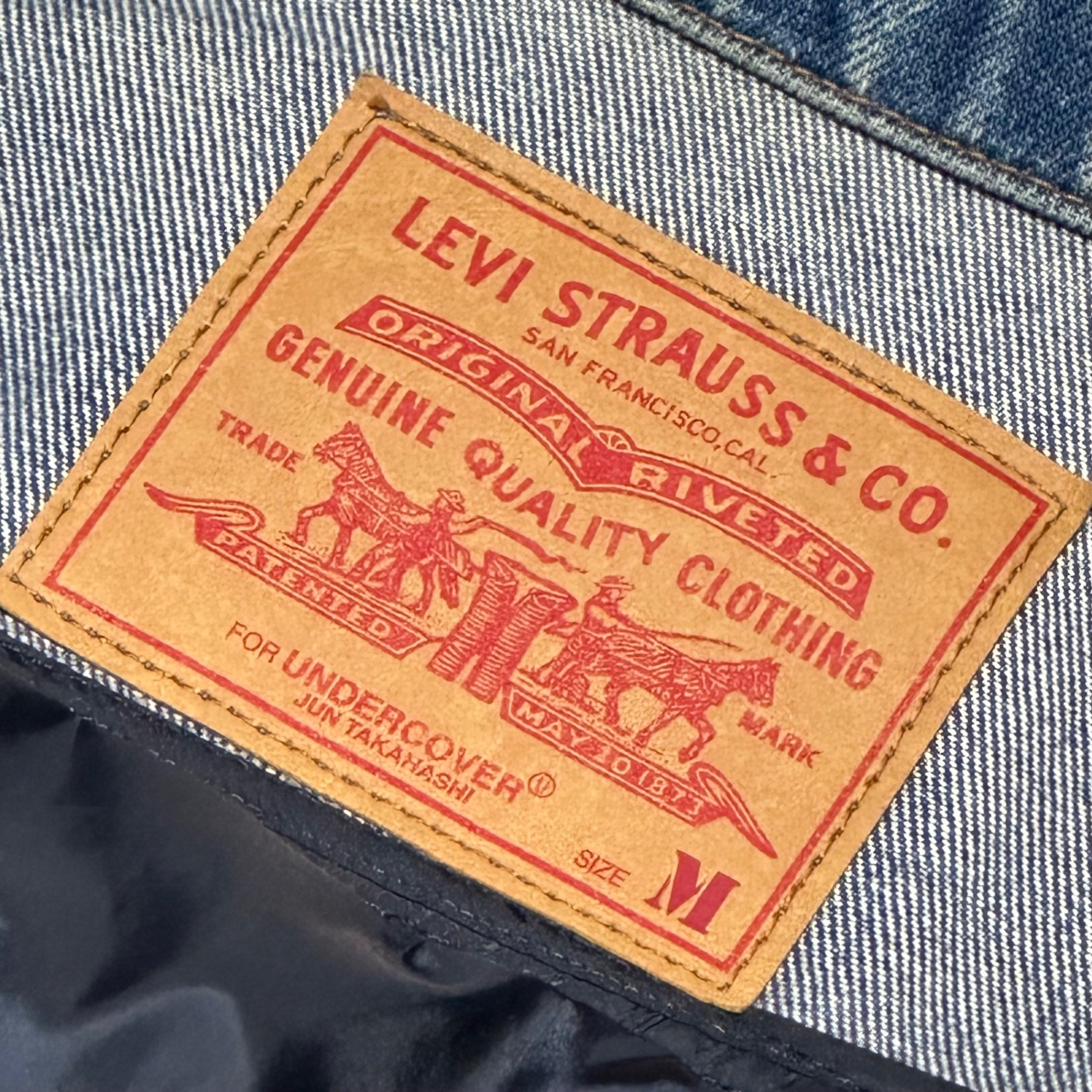 UNDERCOVER × Levi's(アンダーカバー × リーバイス) 22AW Hybrid Tracker Down Jacket Indigo ハイブリッド トラッカー ダウン ジャケット UC2B9201 M インディゴ×ベージュ×ブラック ヴィンテージ加工