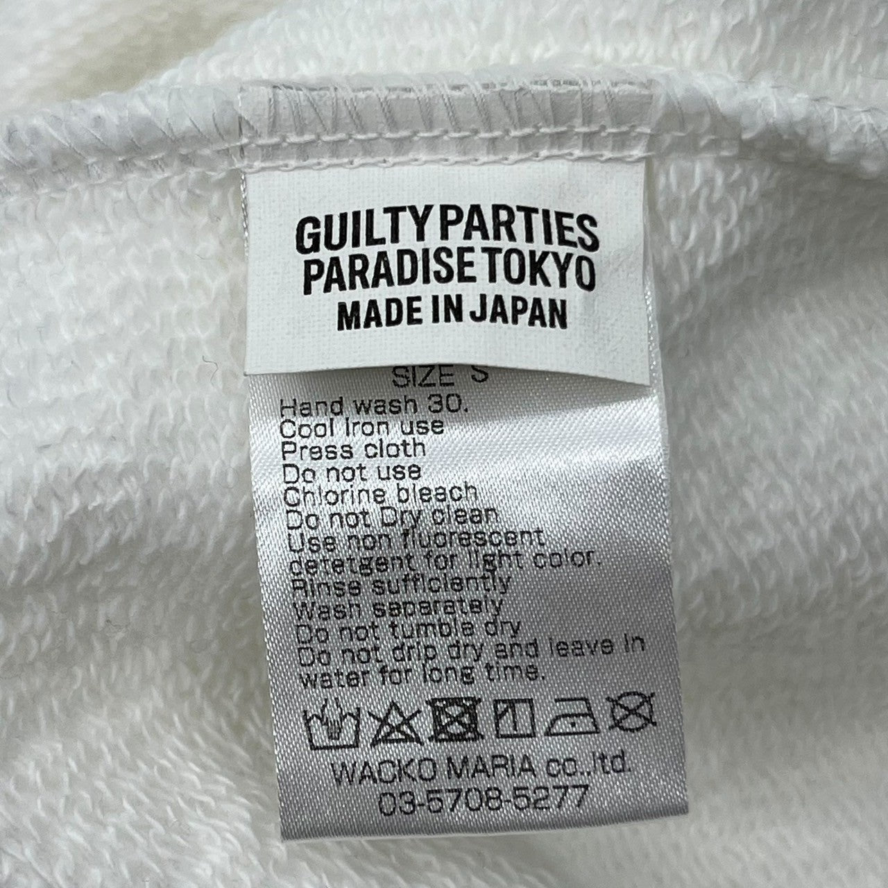 WACKO MARIA(ワコマリア) PARADISE GUILTY PARTIES logo print hoodie ロゴ プリント フーディ S ホワイト