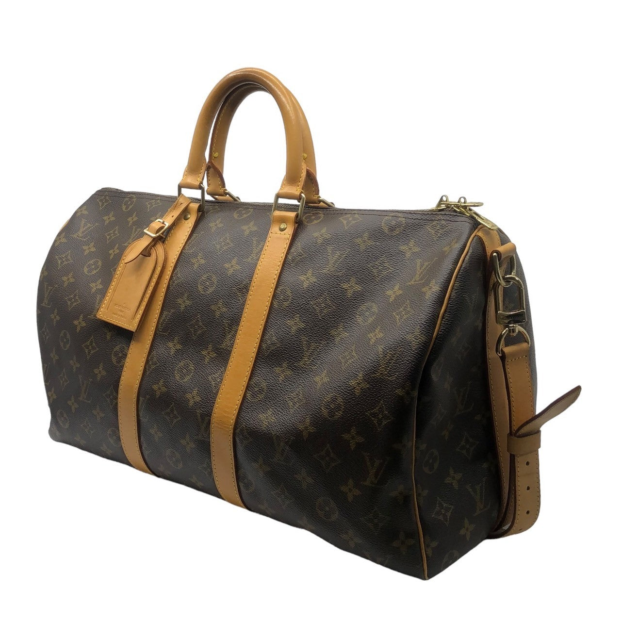 LOUIS VUITTON(ルイヴィトン) keepall45 キーポル 45 ボストンバッグ バンドリエール 旅行鞄 ストラップ 付き M41428 45 ブラウン モノグラム TH1907