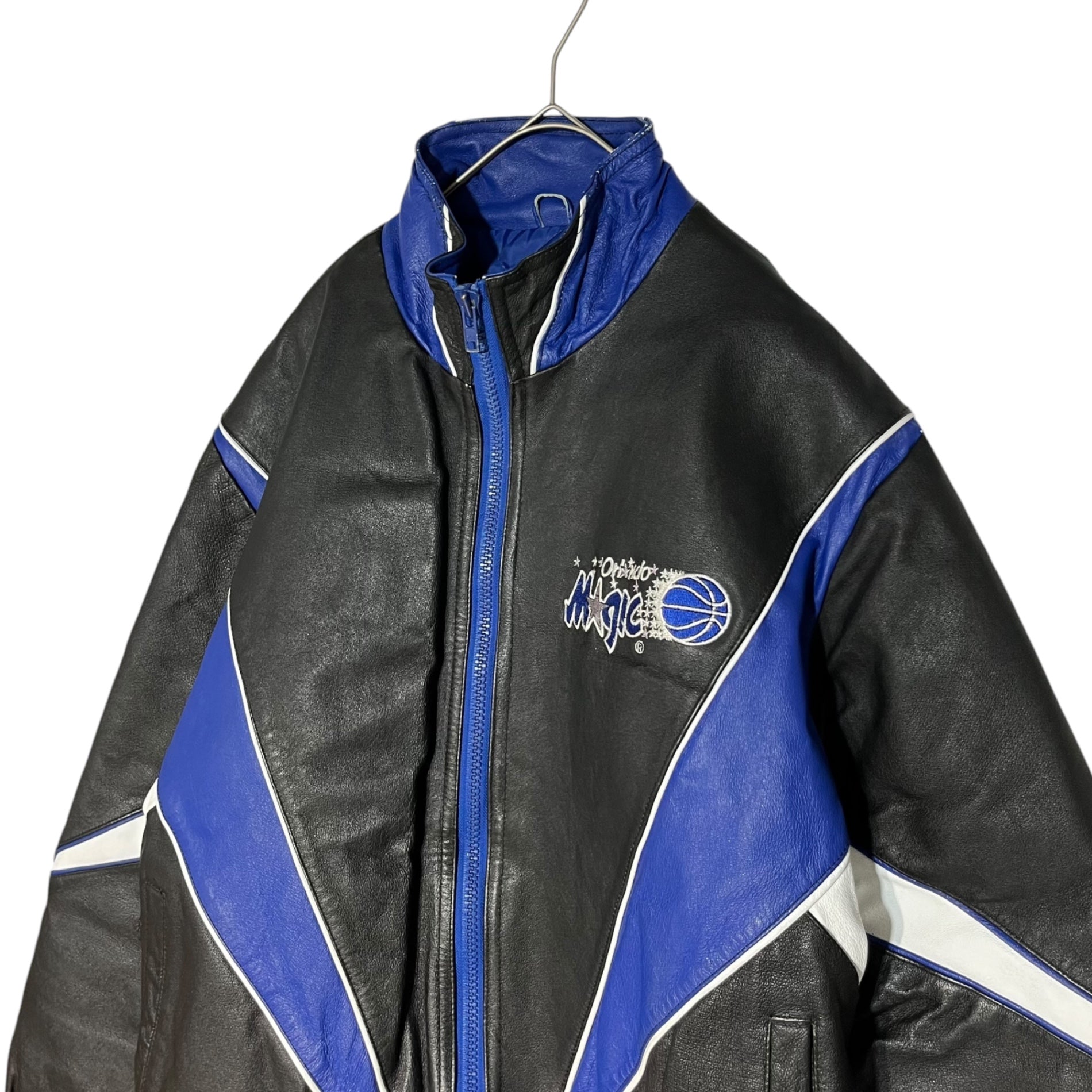 PRO PLAYER(プロプレイヤー) 90's NBA Orland Magic オーランドマジック レザー スタジャン 90年代 M ブラック×ブルー