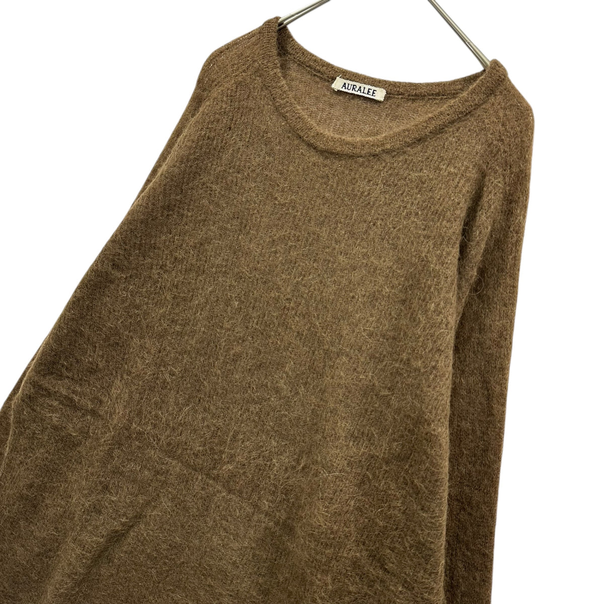 AURALEE(オーラリー) 2025AW BABY SURI ALPACA SHEER KNIT P/O #DARK BROWN ベビー スーリー アルパカ シアー ニット プルオーバー A25AP01AK 3 ブラウン