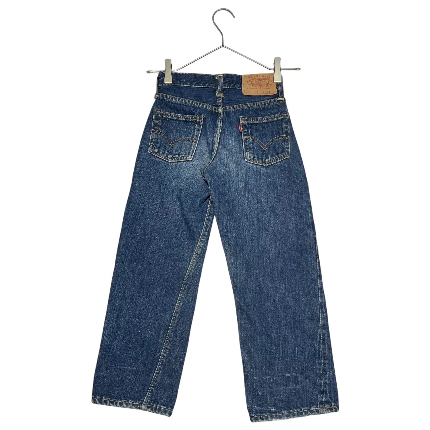 Levi's(リーバイス) 60's BIG E 302 KIDS DENIM PANTS キッズ デニム パンツ 302-0117 6 W23 L22 インディゴ 60年代 ヴィンテージ スングルステッチ 赤耳 SCOVILL ジップ USA製