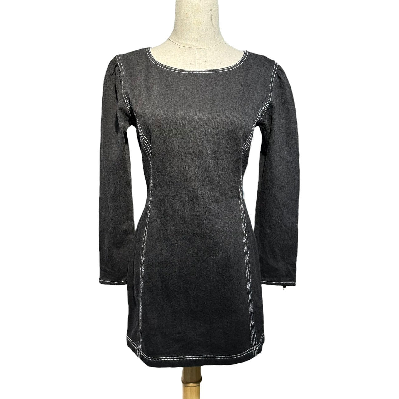 HYSTERIC GLAMOUR(ヒステリックグラマー) 80's Denim Mini Dress 80年代 デニム ミニ ワンピース FREE ブラック