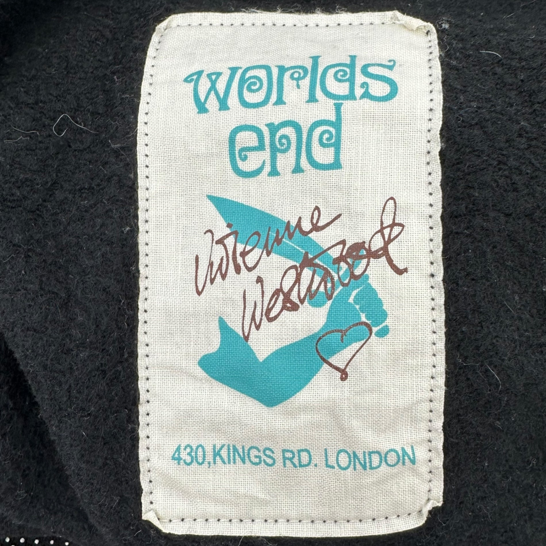 Vivienne Westwood(ヴィヴィアンウエストウッド) "worlds end" Face print switching sweatshirt ワールドエンド フェイス プリント 切替 スウェット S ブラック×ブルー 日本未発売モデル