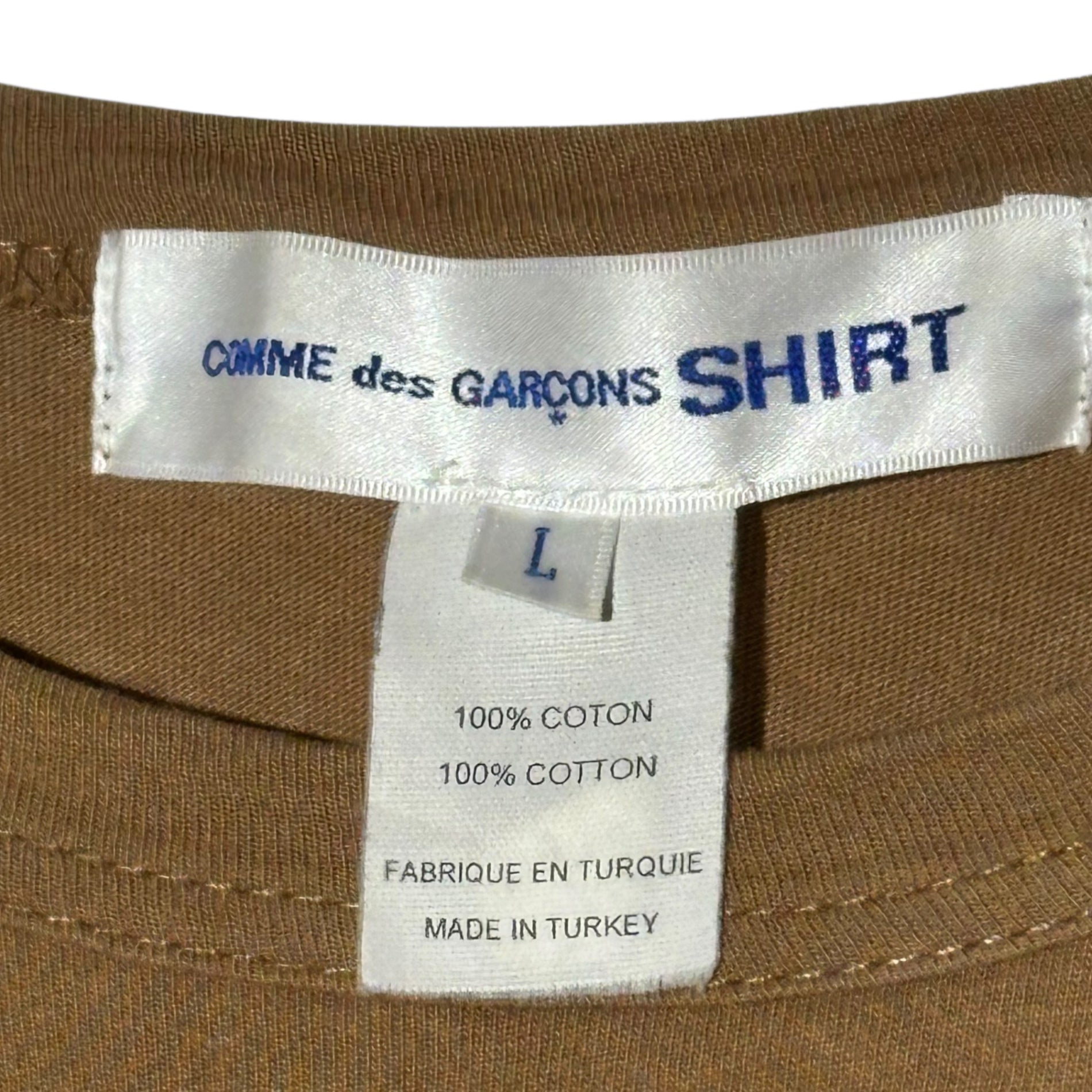COMME des GARCONS SHIRT(コムデギャルソンシャツ) Raglan Logo Baseball-Style Cut-and-Sew Shirt ラグラン ロゴ ベースボールタイプ カットソー S28120 L ブラウン×グレー