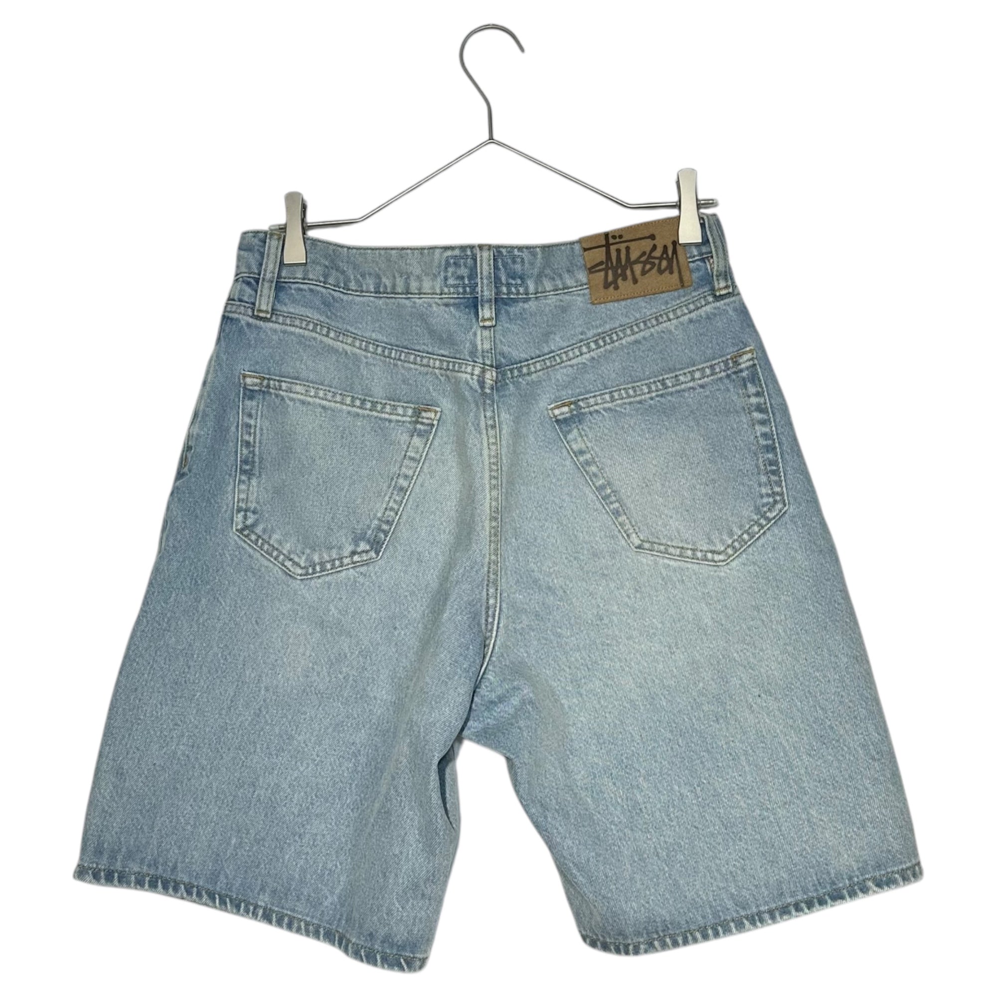 STUSSY(ステューシー) BIG OL' SHORT DENIM ビッグ ショート デニム パンツ W28 ライトインディゴ ショーツ ハーフ