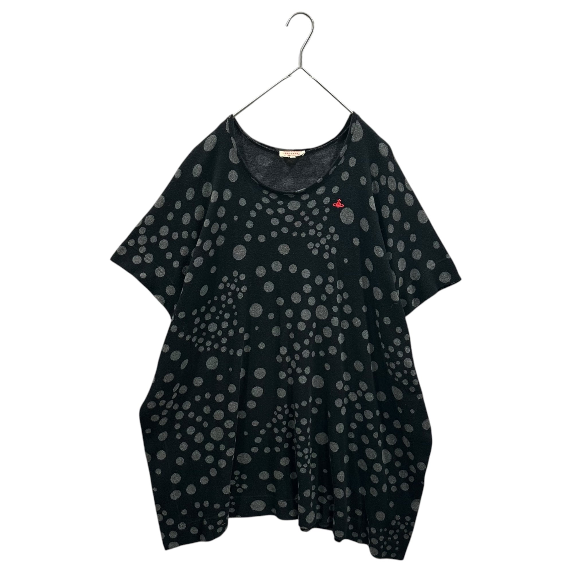 Vivienne Westwood RED LABEL CHOICE(ヴィヴィアンウエストウッドレッドレーベルチョイス) Random dot pattern sweatshirt dress ランダム ドット柄 スウェット ワンピース 16-55-571002 2(M程度) ブラック×グレー