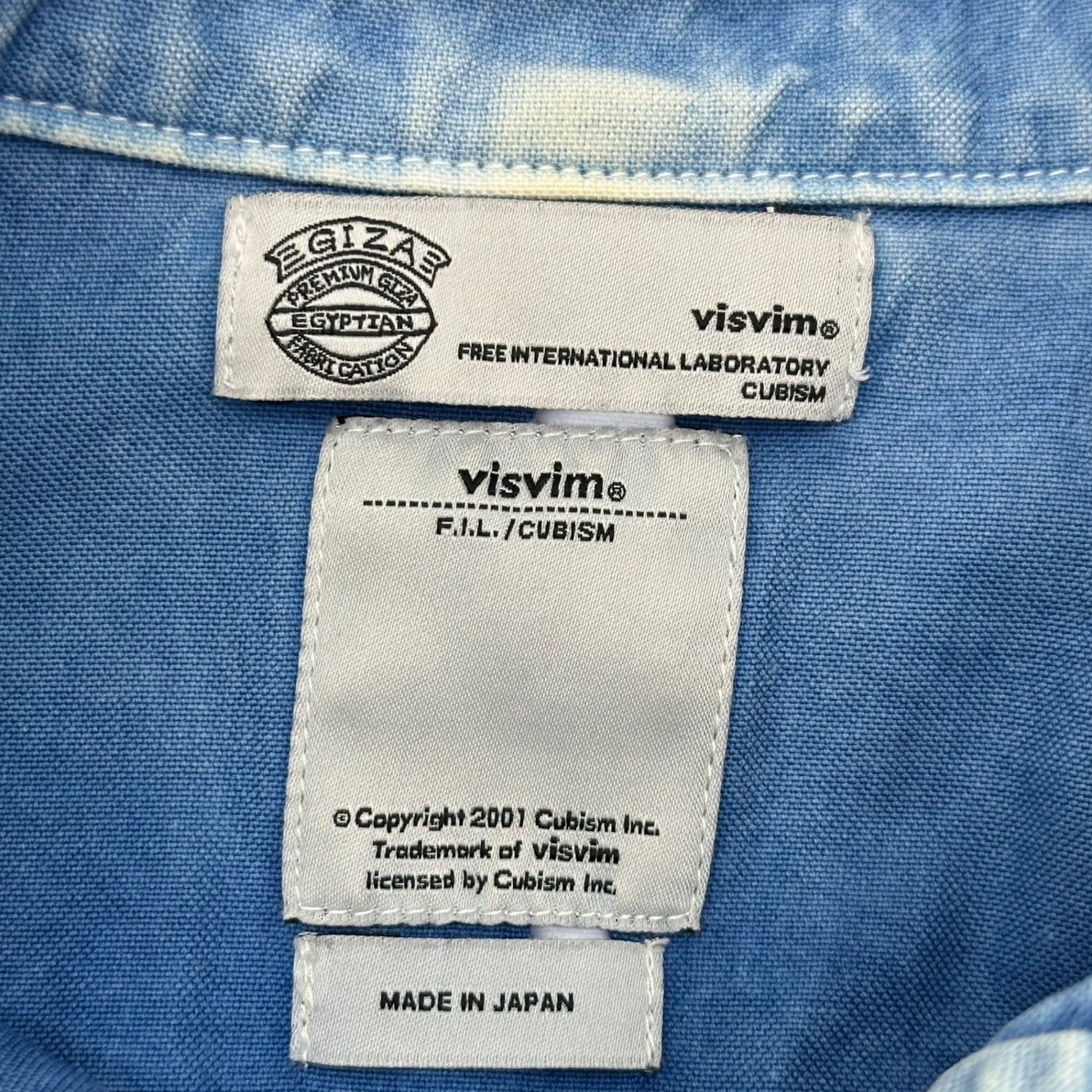 VISVIM(ビズビム/ヴィズヴィム) Sashiko Western Cotton L/S Shirt 刺し子 ウエスタン コットン 長袖 シャツ VS000 919 2 スカイブルー サシコ