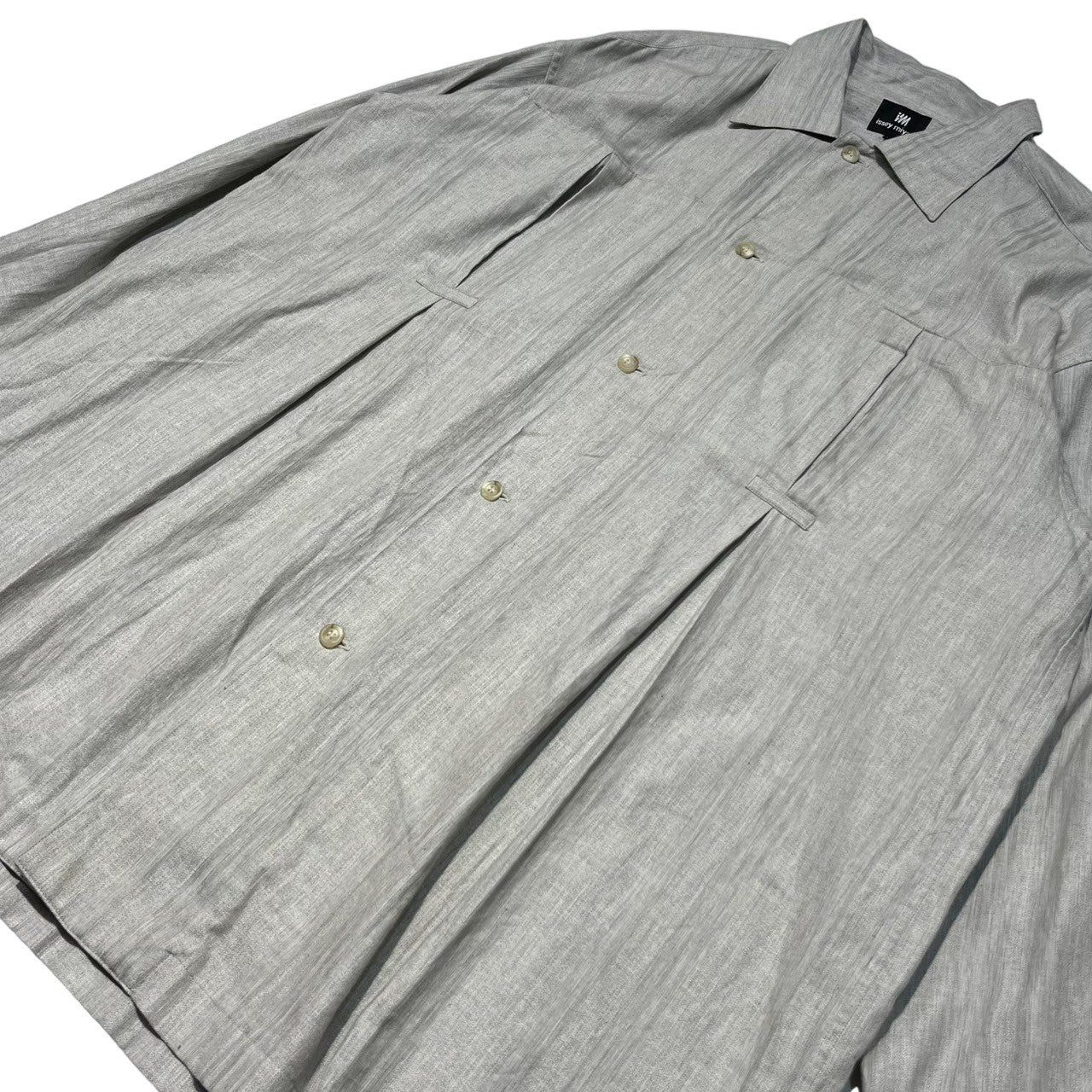 ISSEY MIYAKE(イッセイミヤケ) 80's ~ 90's design pocket striped shirt デザイン ポケット ストライプ シャツ M グレー 80年代 ~ 90年代 ヴィンテージ アーカイブ