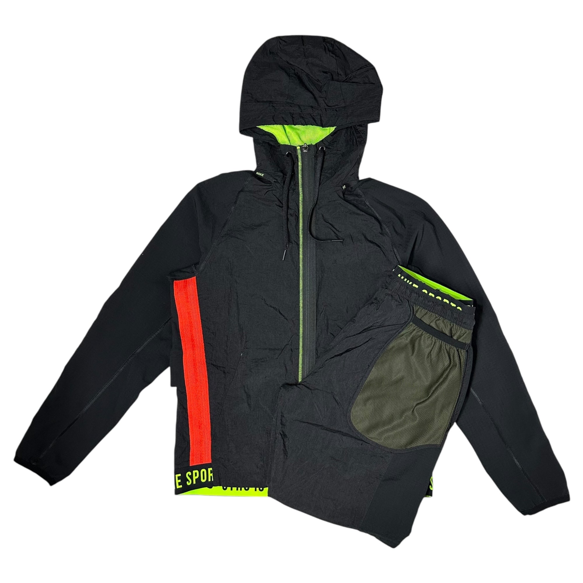 NIKE(ナイキ) FLEX FULLZIP JACKET PANTS SET UP ジャージ セットアップ BV3304-010 BV3269-010 S ブラック ナイロン ジャケット パーカー パンツ 上下 スポーツウェア