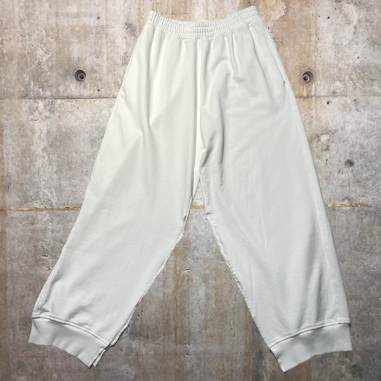 MM6(エムエムシックス) 21SS Slit Wide-Leg Sweatpants/サイドスリットスウェットパンツ S52KA0249 L ホワイト