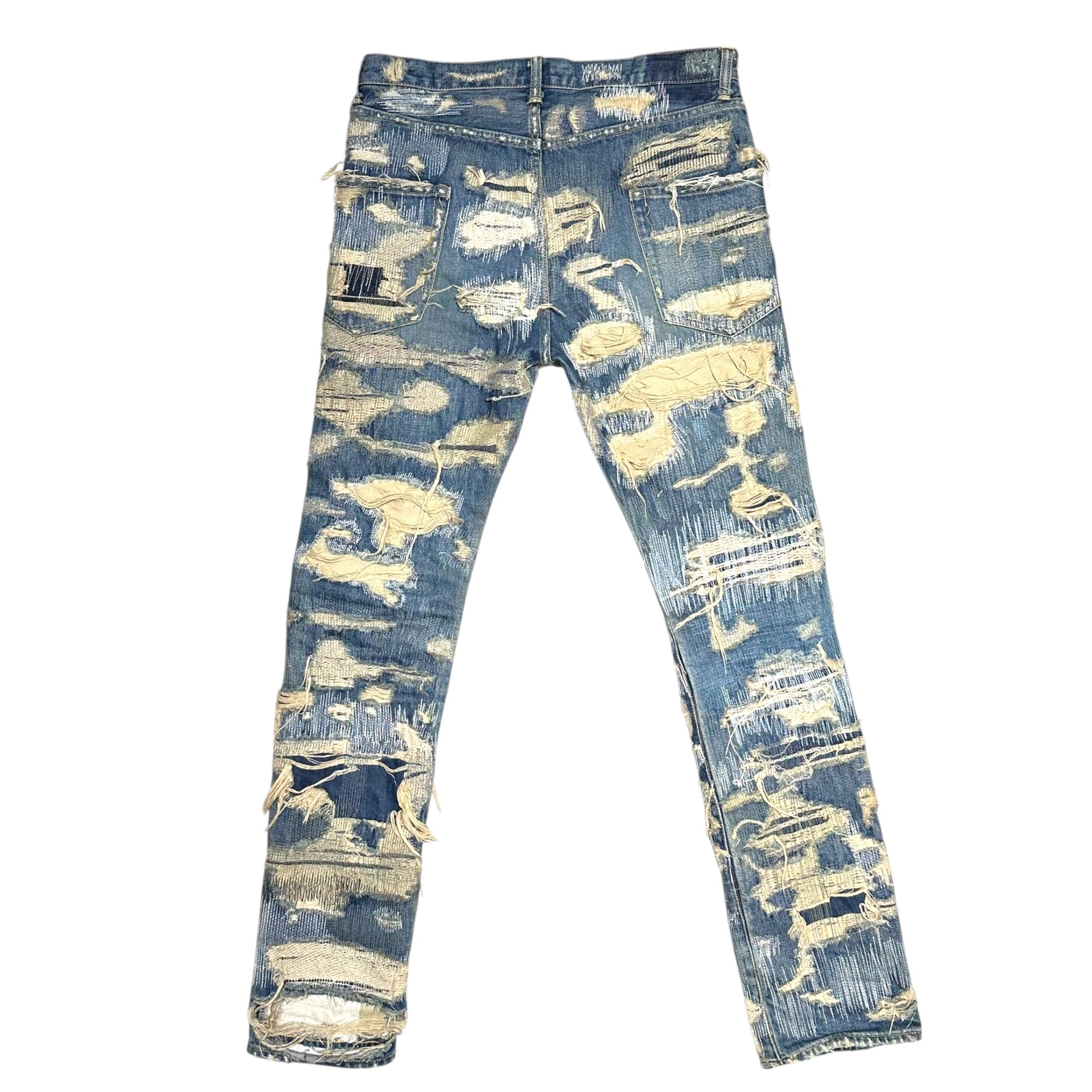 【近日公開】UNDERCOVERISM(アンダーカバイズム) 05AW 85 DENIM Hard Crash Denim Pants 85デニム ハード クラッシュ デニム パンツ 5A240-P2 3(M~L程度) インディゴ