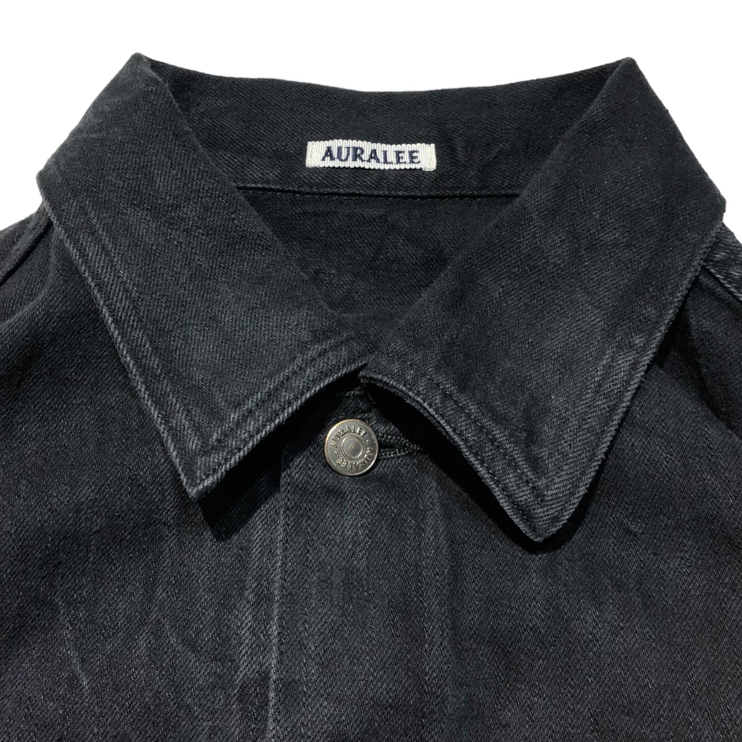 AURALEE(オーラリー) 23SS Selvedge Faded Light Denim Blouson セルビッチ フェード ライトデニム ブルゾン A23SB01DE 5 ブラック 著名人着用・完売品