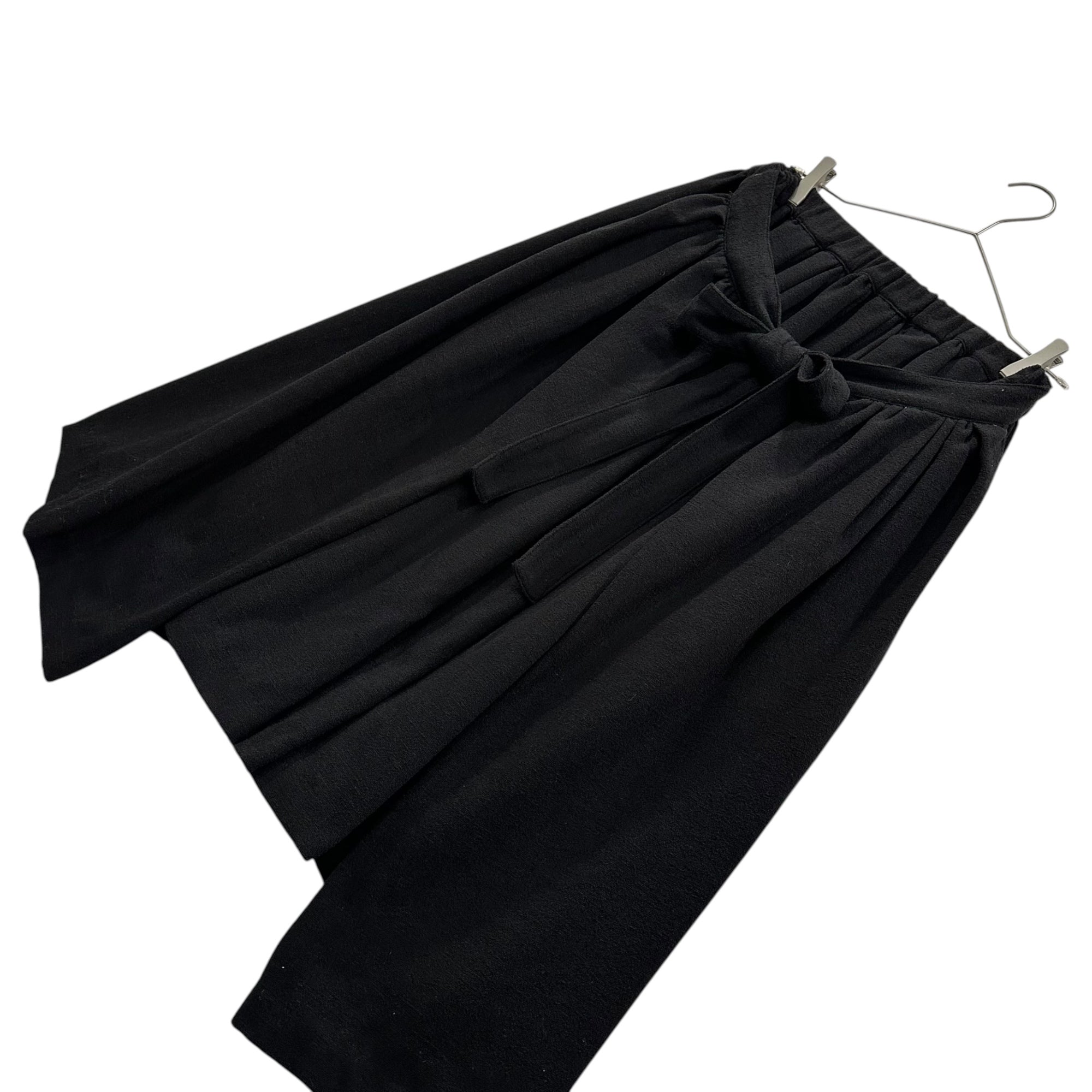 COMME des GARCONS(コムデギャルソン) 25AW Polyester-Felted Reconstructed Gathered Balloon Skirt ポリ 縮絨 再構築 ギャザー バルーン スカート RP-S013 XS ブラック AD2025
