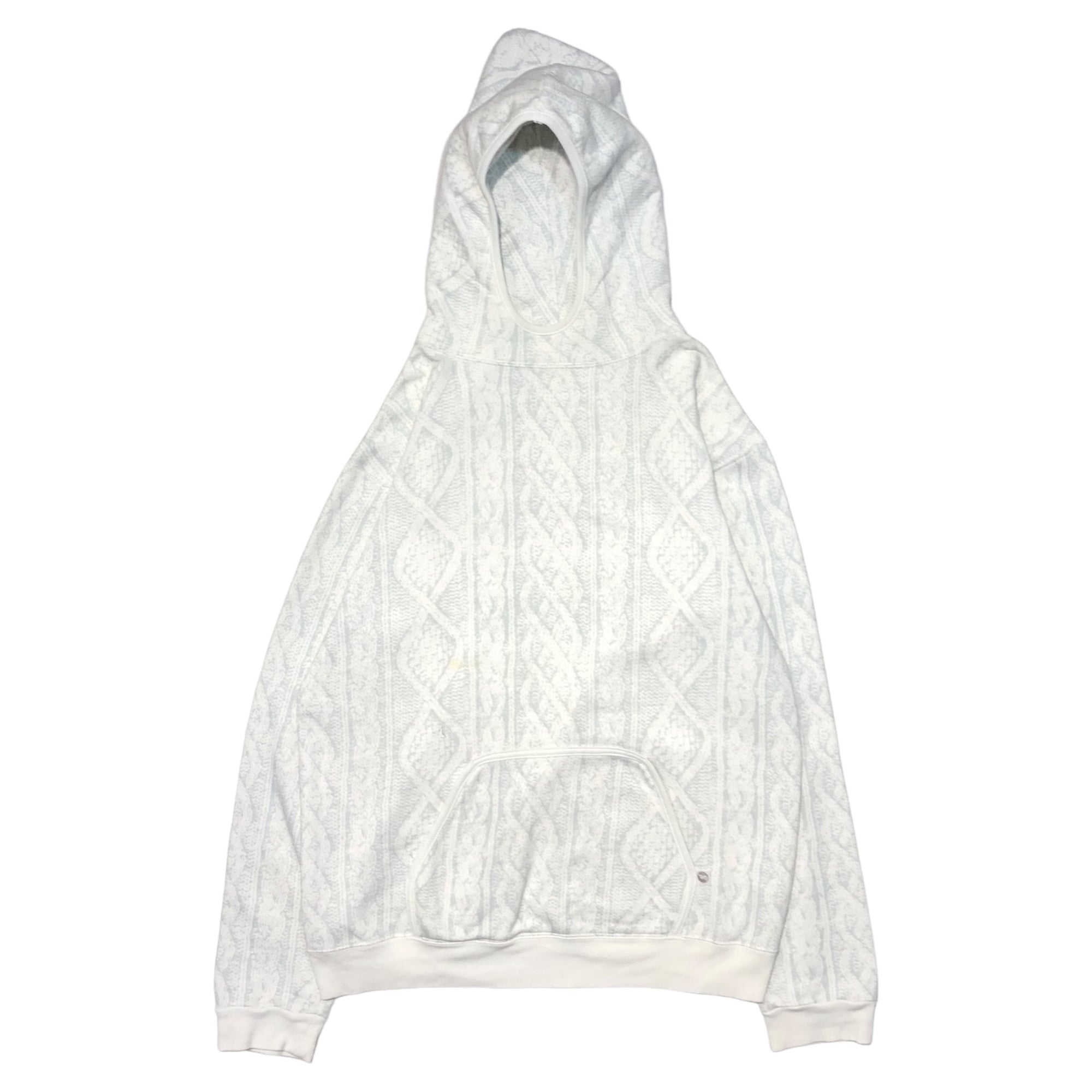 GOODENOUGH(グッドイナフ) 00's cable knit print pullover hoodie ケーブルニットプリント プルオーバー パーカー M アイボリー×グレー 藤原ヒロシ