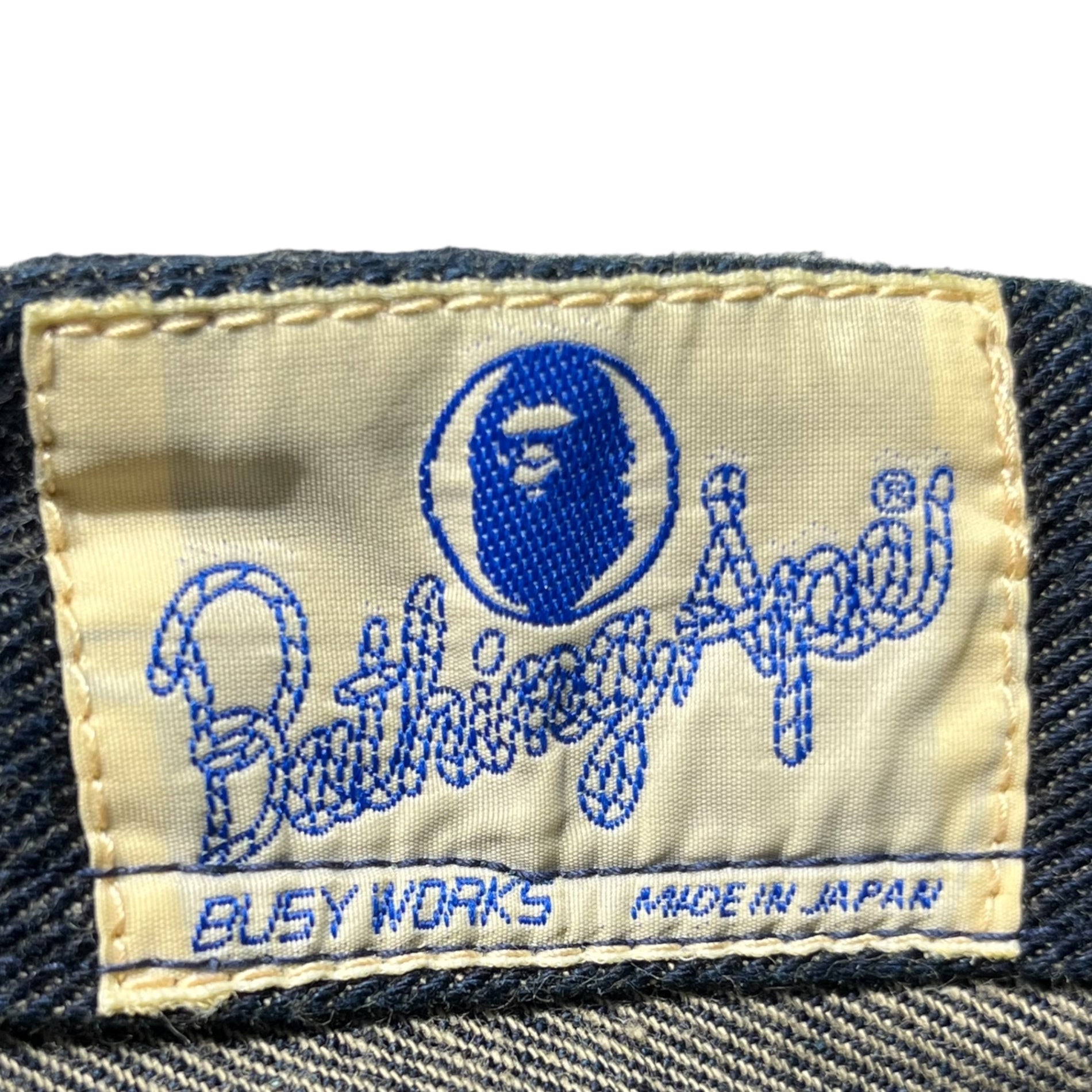 A BATHING APE(アベイシングエイプ) 00's Double knee denim painter pants ダブルニー ポケット デニム ペインター パンツ L インディゴ Y2K