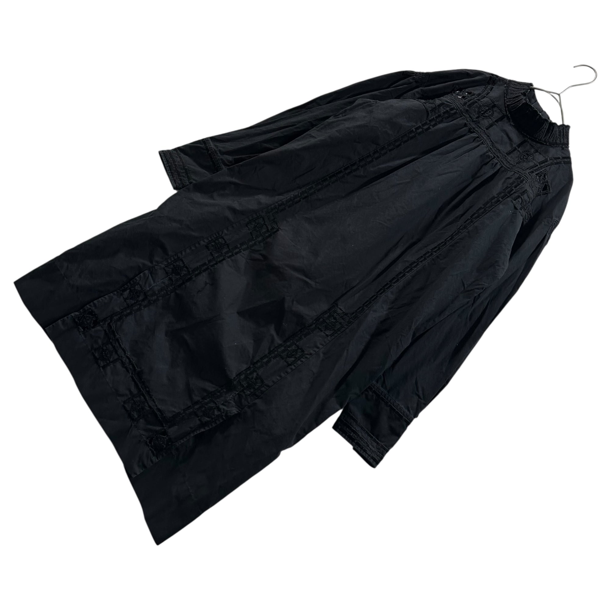 ISABEL MARANT(イザベルマラン) Ethnic Embroidered Stand Collar Cotton Dress エスニック 刺繍 スタンドカラー コットン ワンピース 36(S程度) ブラック サイドポケット