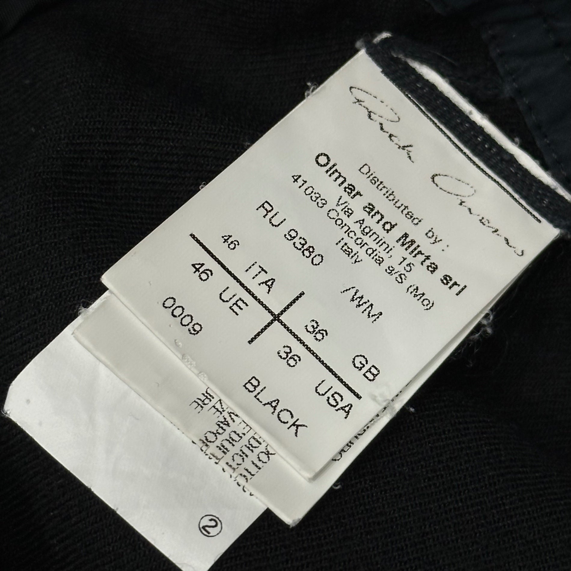 Rick Owens(リックオウエンス) 12AW Easy Sarouel Straight Pants イージー サルエル ストレート パンツ RU9380/WM 46 ブラック