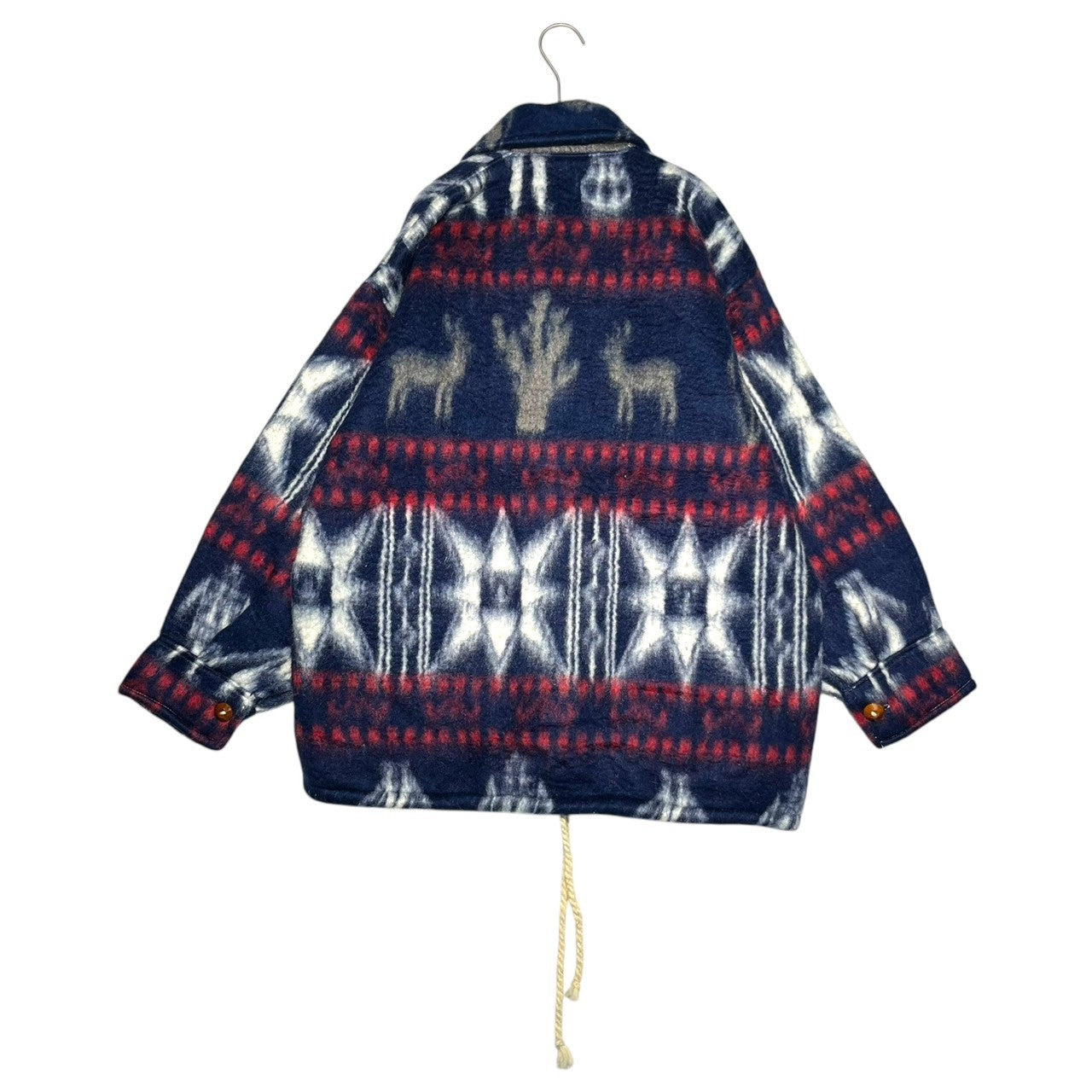 INDIGENOUS DESIGNS(インディアンデザインズ) Ecuadorian made Indian wool felt jacket エクアドル製 インディアン ウール フェルト ジャケット 表記無し(L程度) ネイビー 環境保護 オーガニック サスティナブル