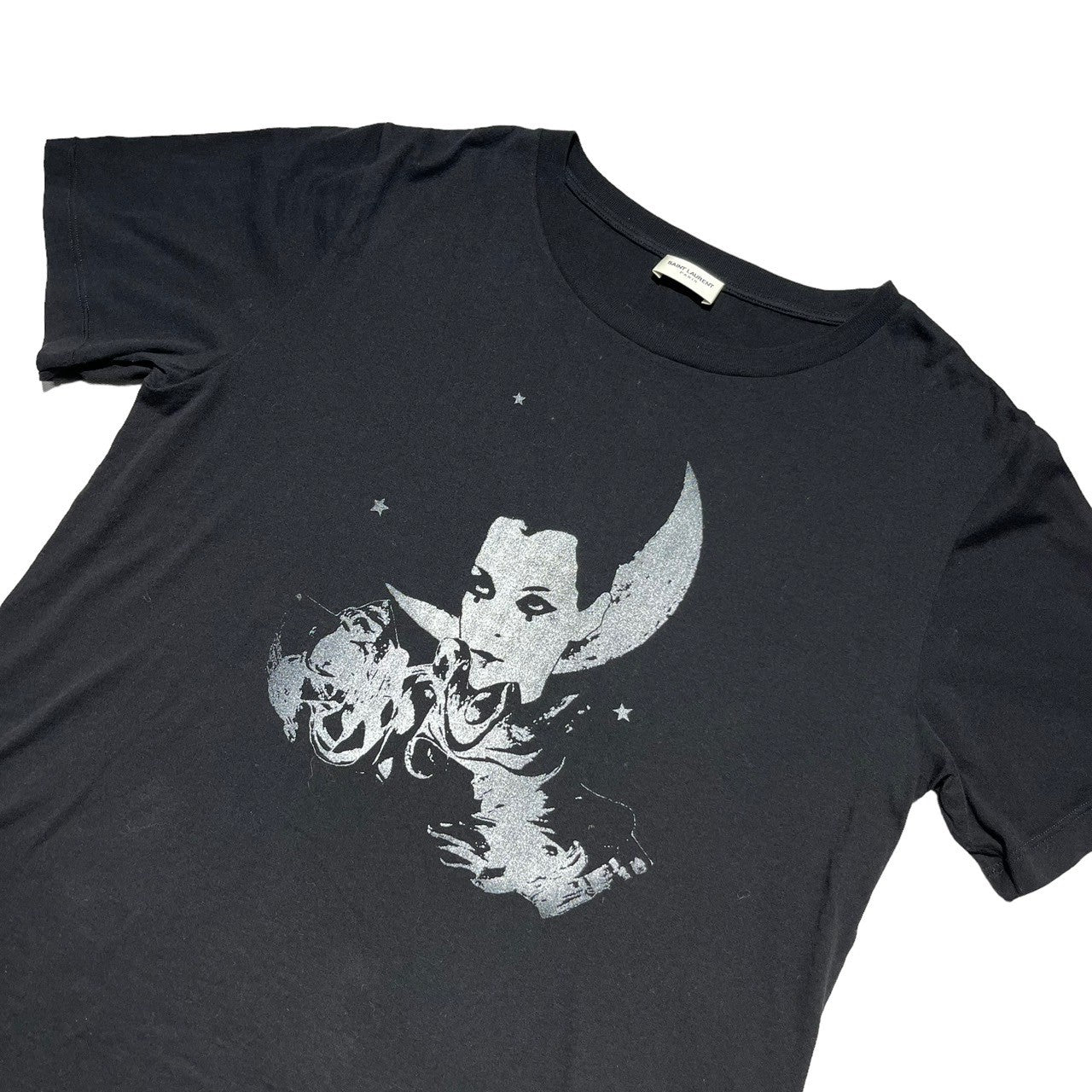 SAINT LAURENT(サンローラン) 17SS clown print t-shirt ピエロ プリント Tシャツ UP73 2017 01231 M ブラック