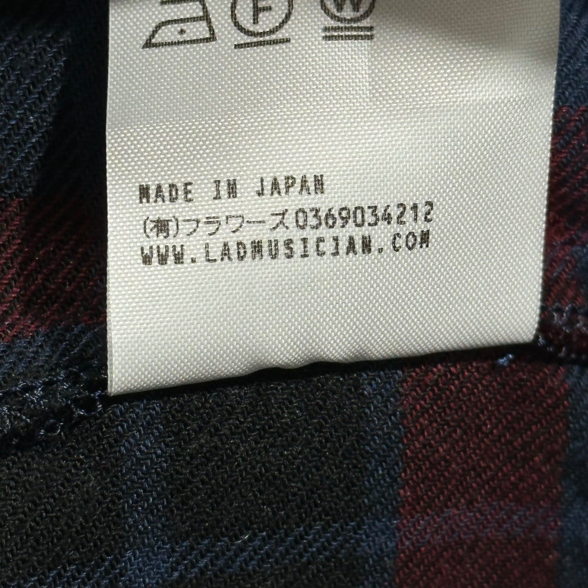 LAD MUSICIAN(ラッドミュージシャン) MODAL PUNK CHECK PLANE BIG SHIRTS モーダルパンク チェック オーバーサイズ シャツ 2118-108 42 ネイビー×レッド レーヨン
