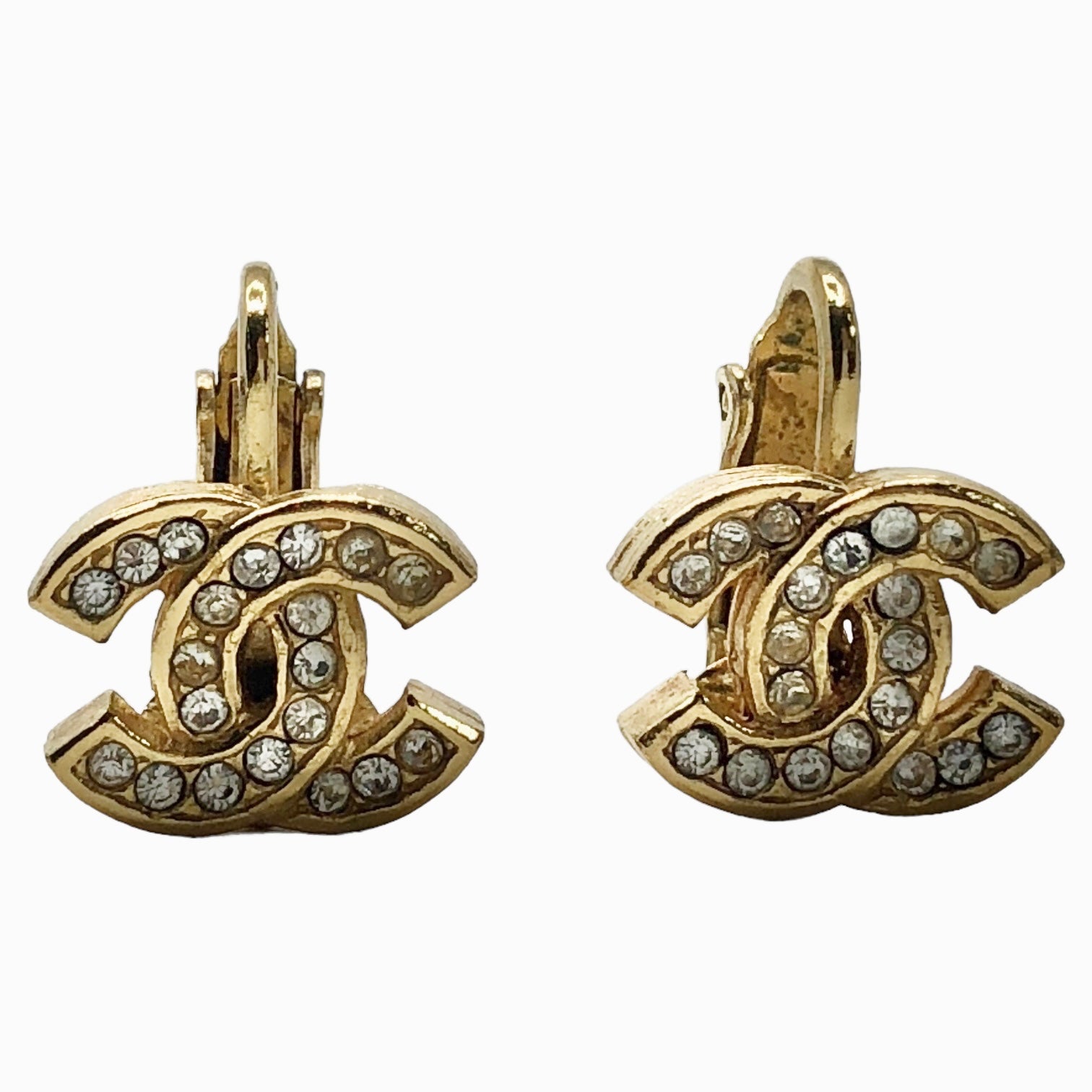 CHANEL(シャネル) 70's coco mark rhinestone earrings ココマーク ラインストーン イヤリング ゴールド 刻印2032 70年代 ヴィンテージ ジュエリー