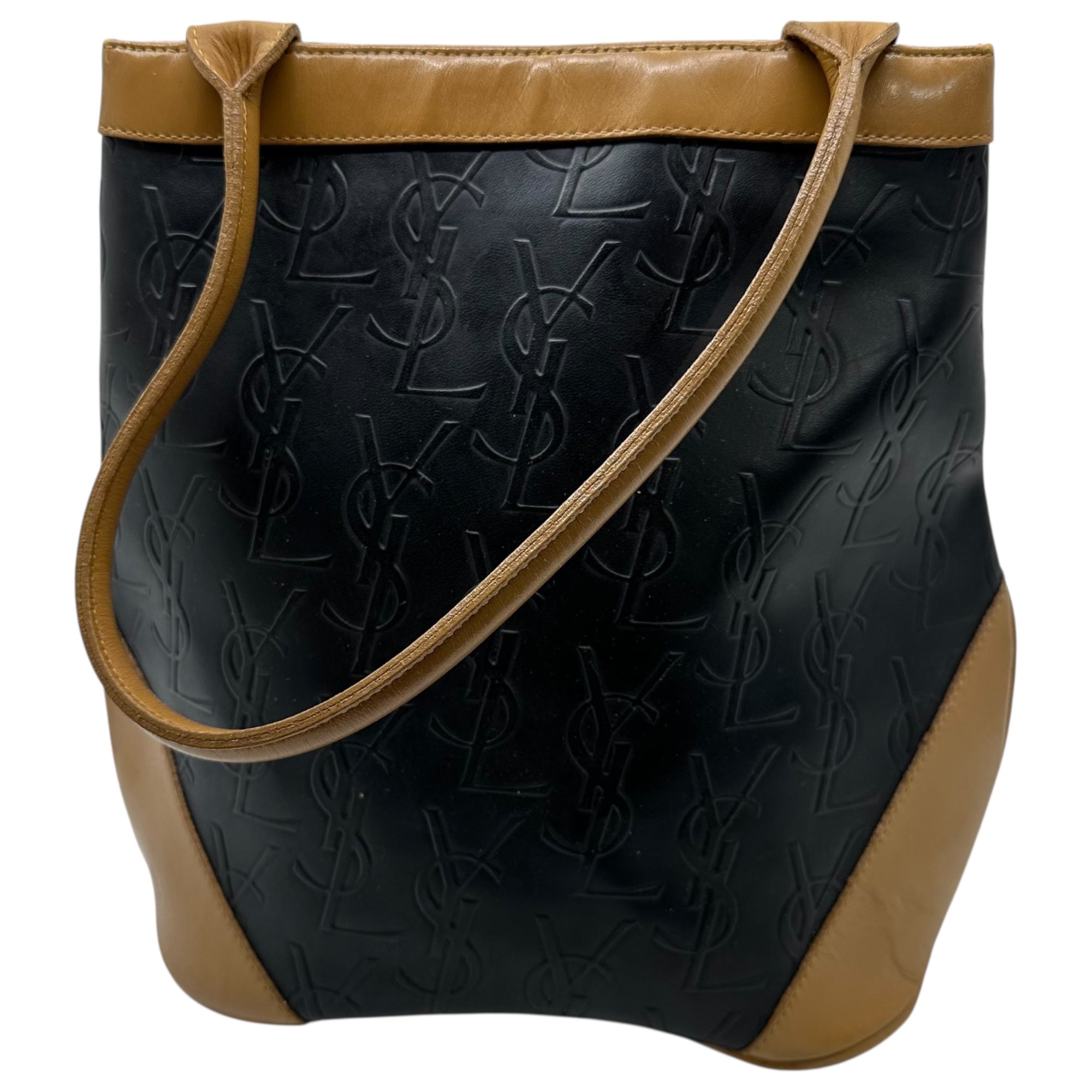 YVES SAINT LAURENT(イヴサンローラン) Old Bucket Shaped Hand Tote Bag オールド バケツ型 ハンド トート バッグ ブラック×ブラウン