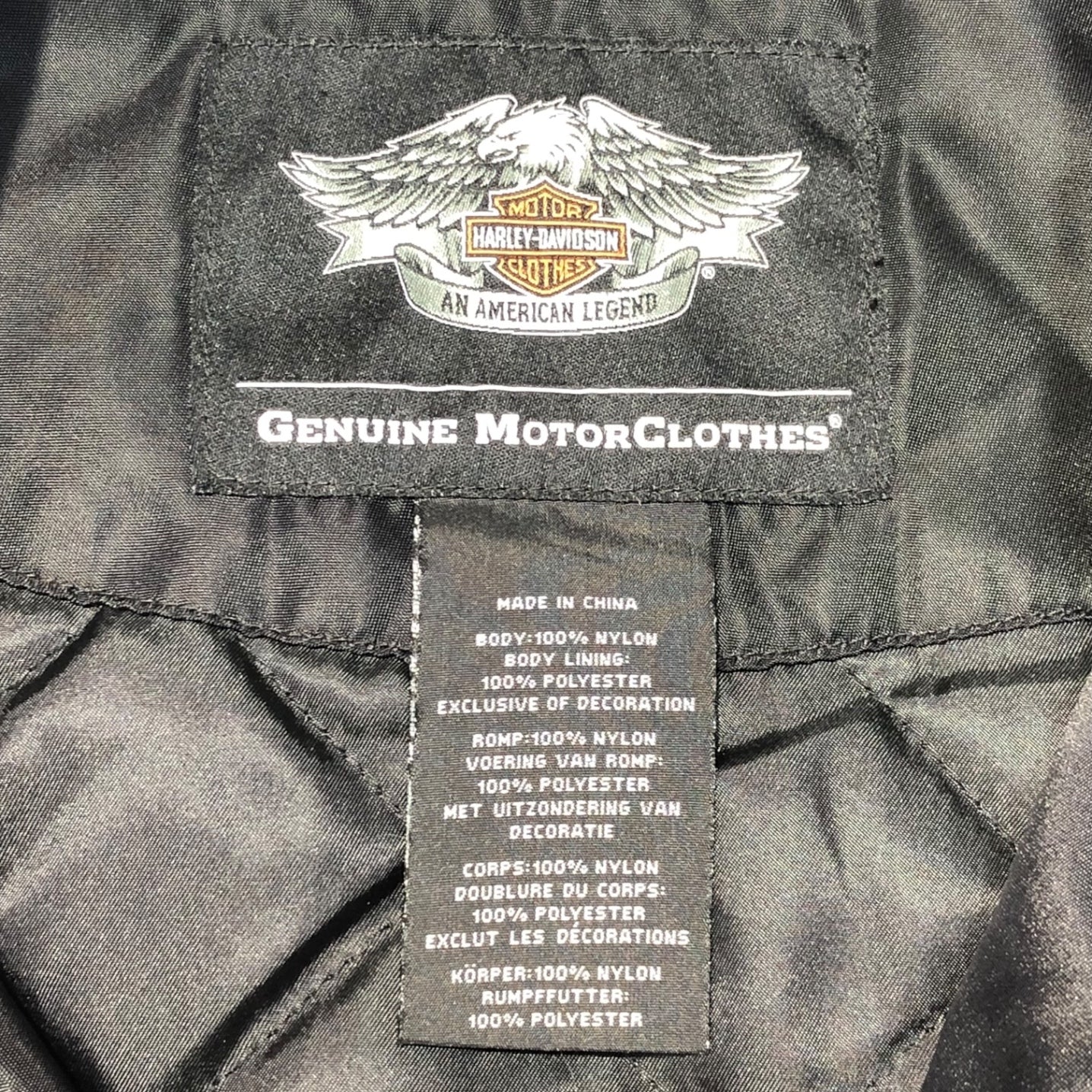 HARLEY DAVIDSON(ハーレーダヴィッドソン) Heritage Nylon Bomber Jacket ヘリテージ ナイロン ボンバー ジャケット 98552-15VM L ブラック×ホワイト レーシング ライダース バイカー