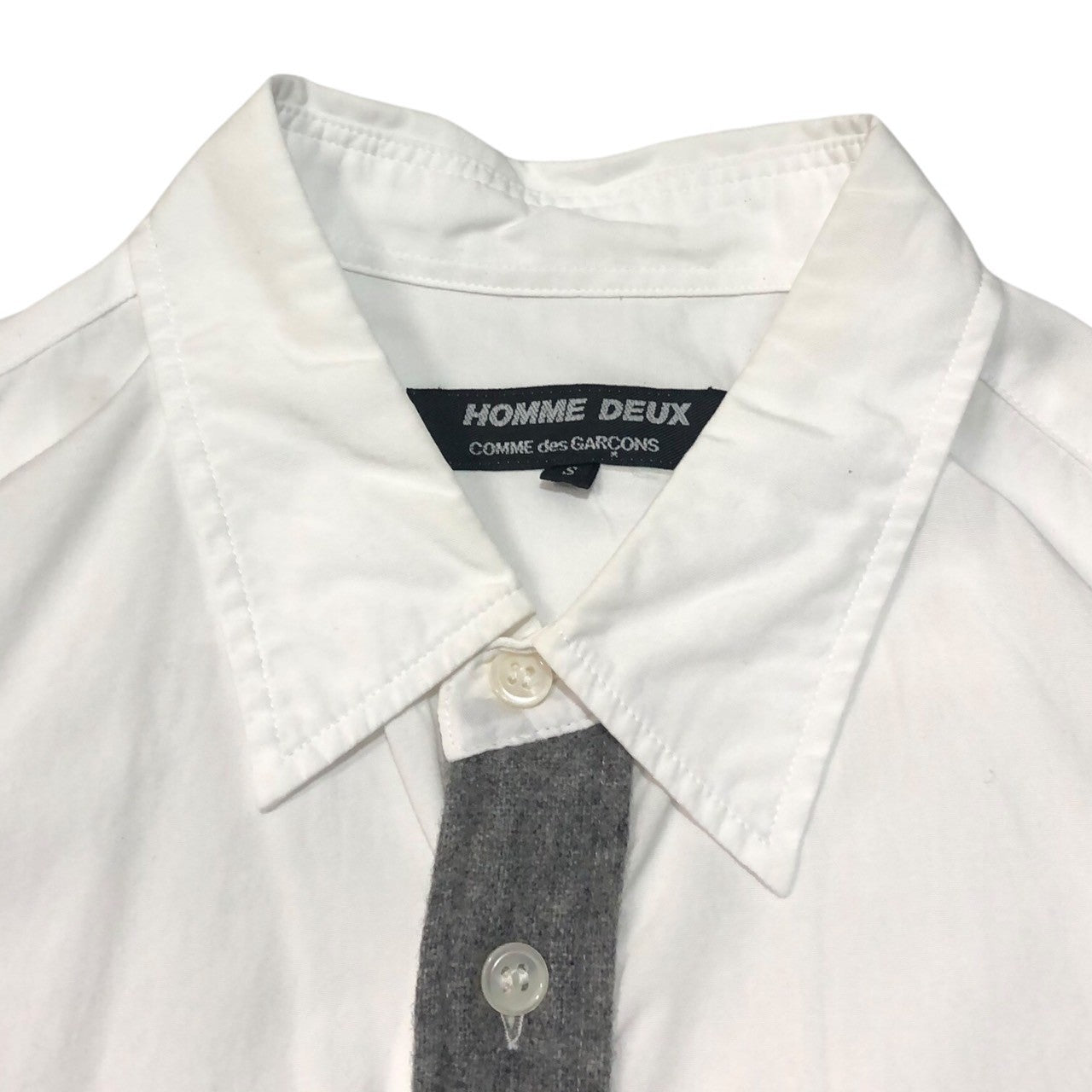 COMME des GARCONS HOMME DEUX(コムデギャルソンオムドゥ) 16SS center wool shirt センターウールシャツ DQ-B059 S ホワイト AD2015