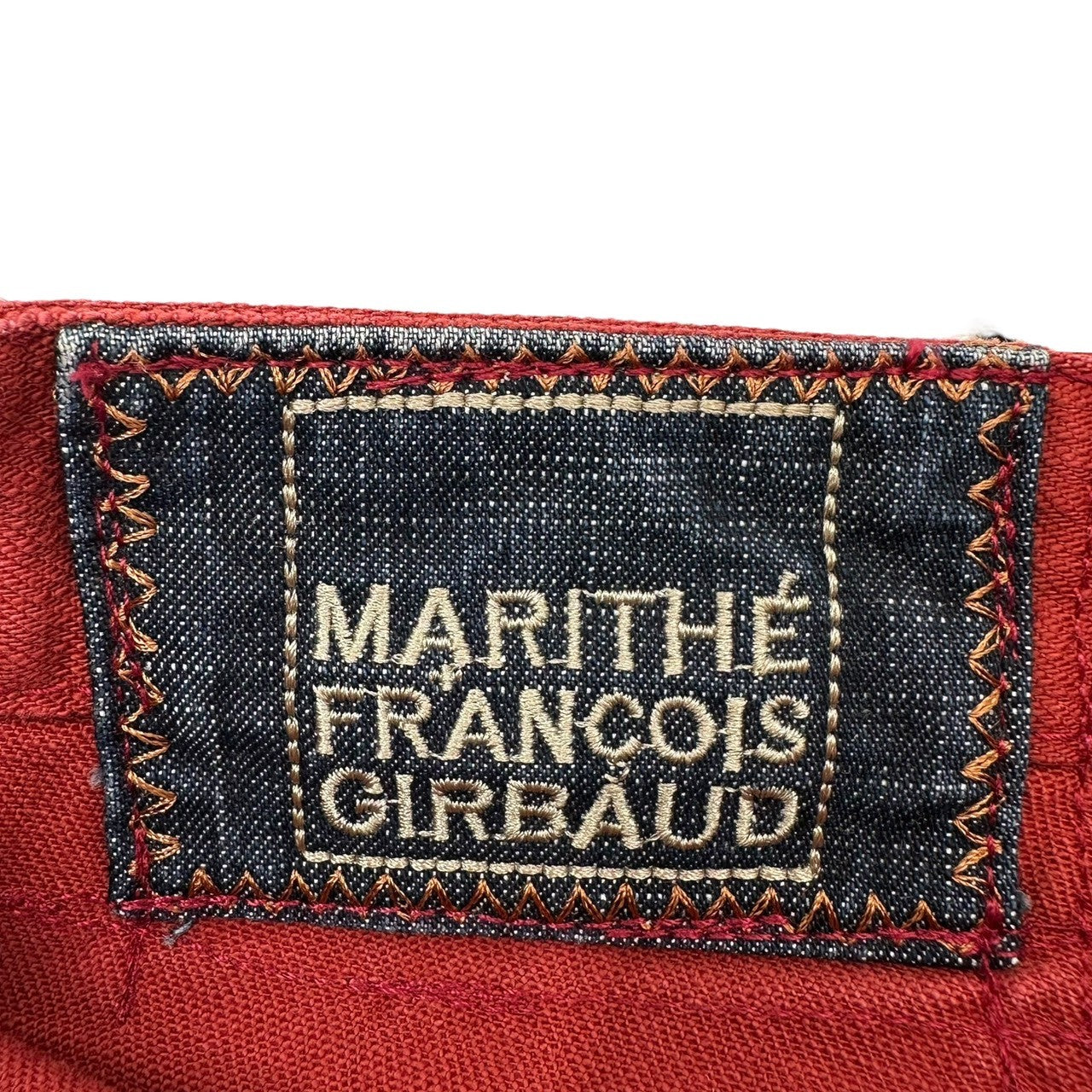 MARITHE FRANCOIS GIRBAUD(マリテフランソワジルボー) 00's Double Knee Wide Denim Pants ダブルニー ワイド デニム パンツ M7-2819 L レッド