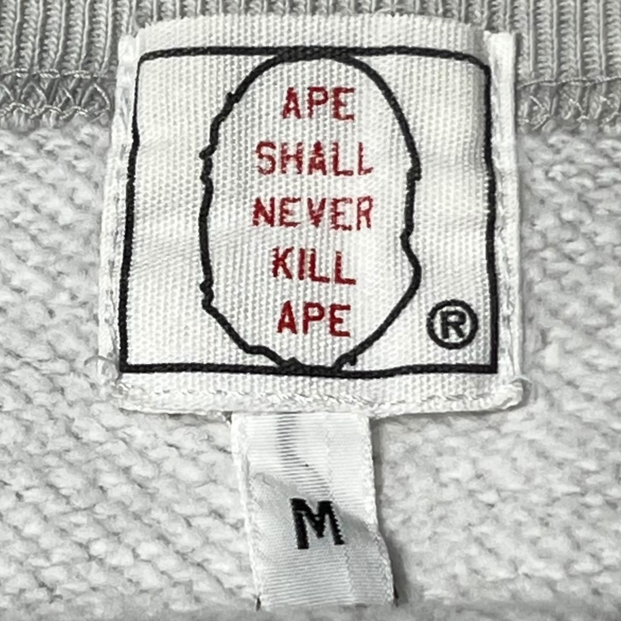 A BATHING APE(アベイシングエイプ) 00's BABY MILO crew neck sweatshirt ベイビー マイロ クルーネック スウェット M グレー Y2K プリント