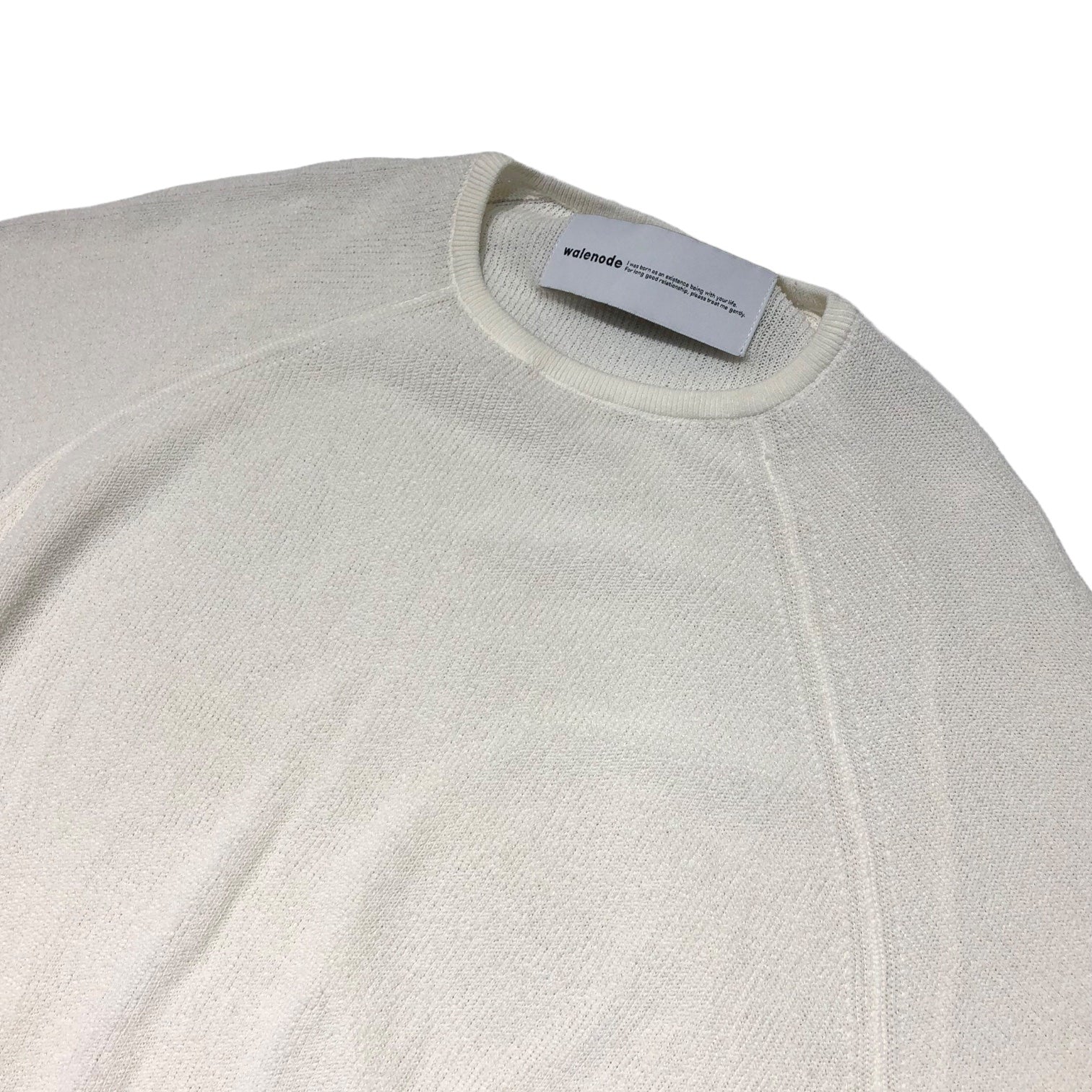 walenode(ウェルノード) 21SS ’和紙’S/S knit 半袖ニット カットソー Tシャツ W21-10ss102-kw 0(Sサイズ程度) ホワイト