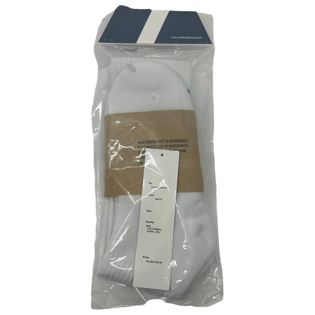 CHALLENGER(チャレンジャー) LINE SOCKS ライン ソックス CLG-AC 025-017 ホワイト 靴下