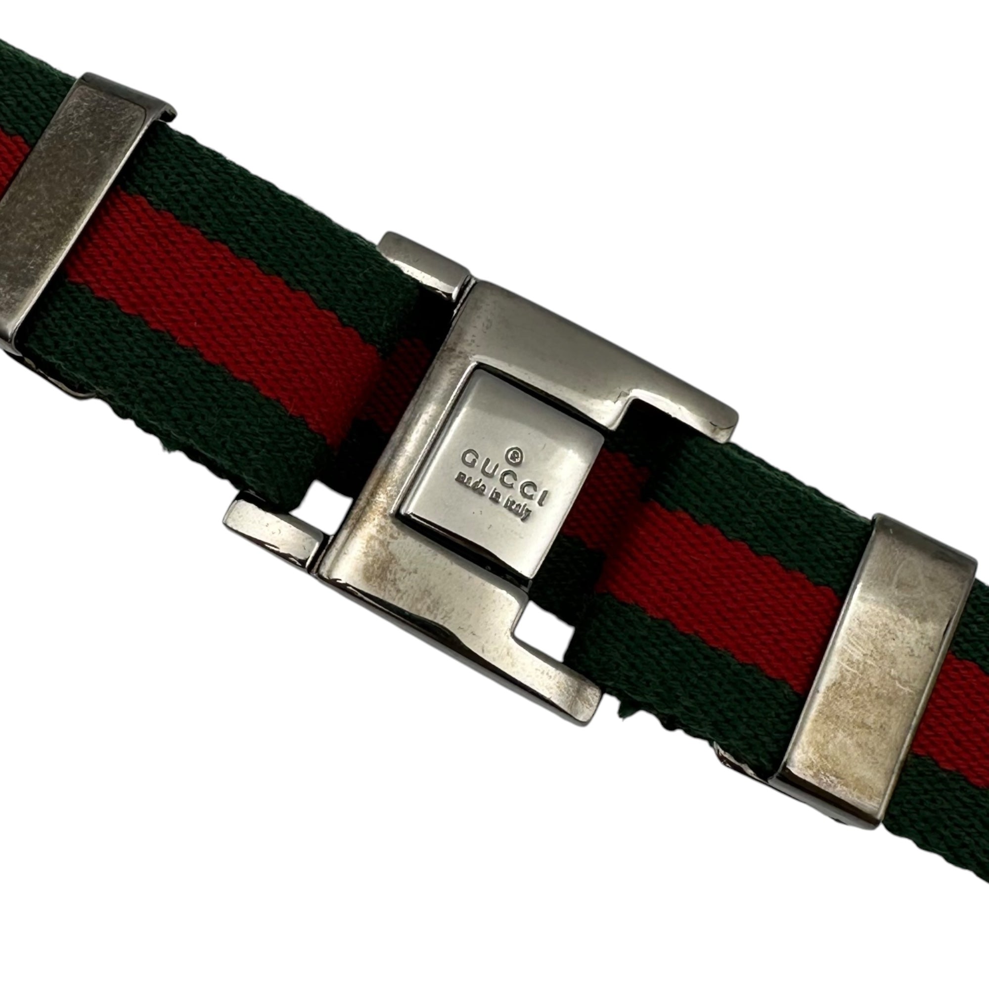 GUCCI(グッチ) 2000's Gucci Web Stripe waist belt シェリーライン ウエスト ベルト グリーン×レッド