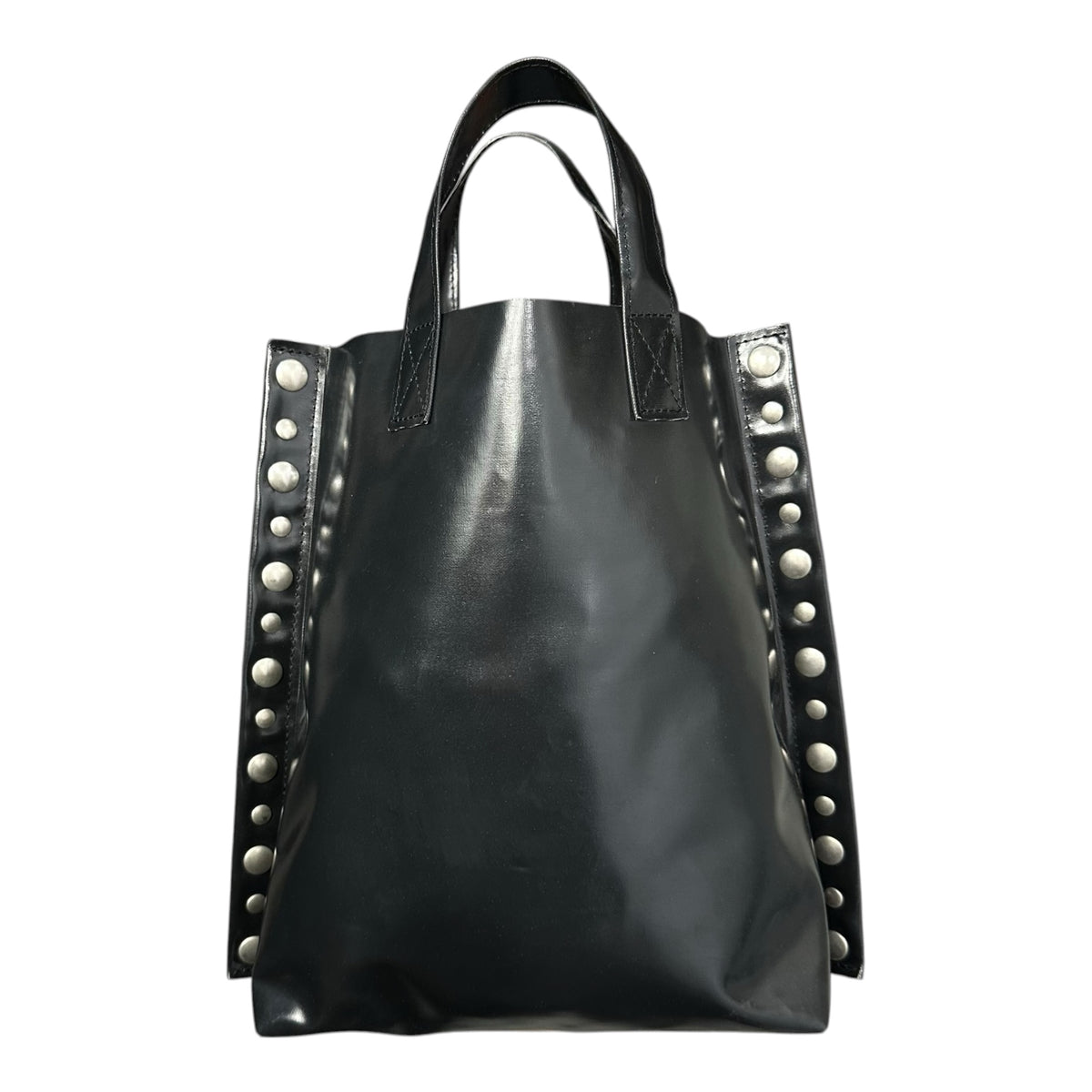 tricot COMME des GARCONS(トリココムデギャルソン) Side-Studded Vinyl Hand Tote Bag サイド スタッズ ビニール ハンド トート バッグ ブラック×シルバー
