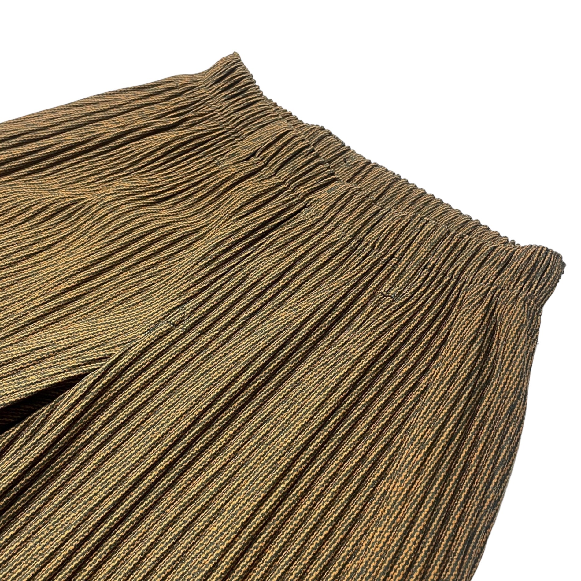 HOMME PLISSE ISSEY MIYAKE(オムプリッセイッセイミヤケ) ZIPPER CHAIN pleated pants プリーツ スラックス パンツ HP23JF163 SIZE 1(S) ブラウン×カーキ