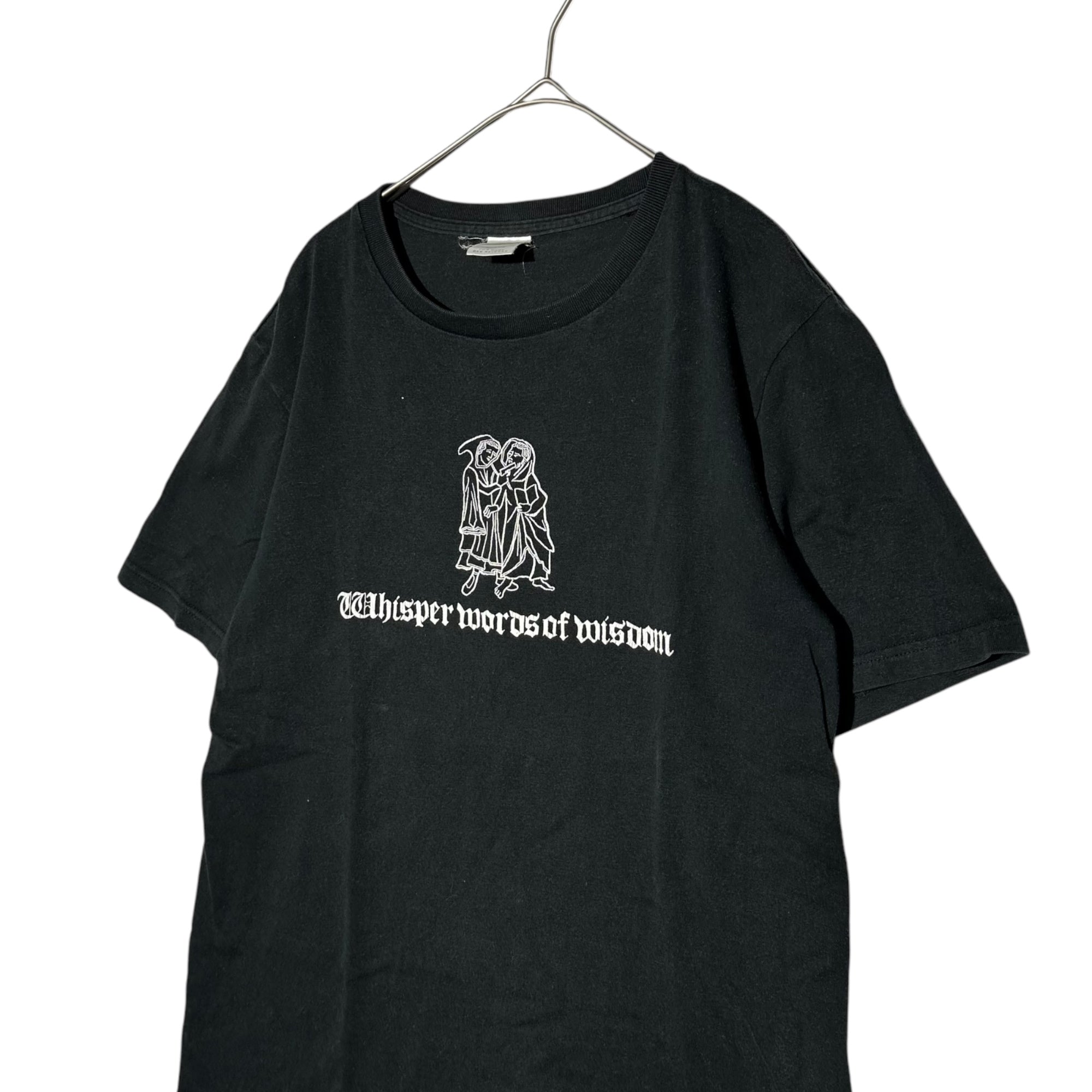 NUMBER (N)INE(ナンバーナイン) 02AW Whisper Words of Wisdom Black Tee ウィスパー プリント Tシャツ 3(M) ブラック