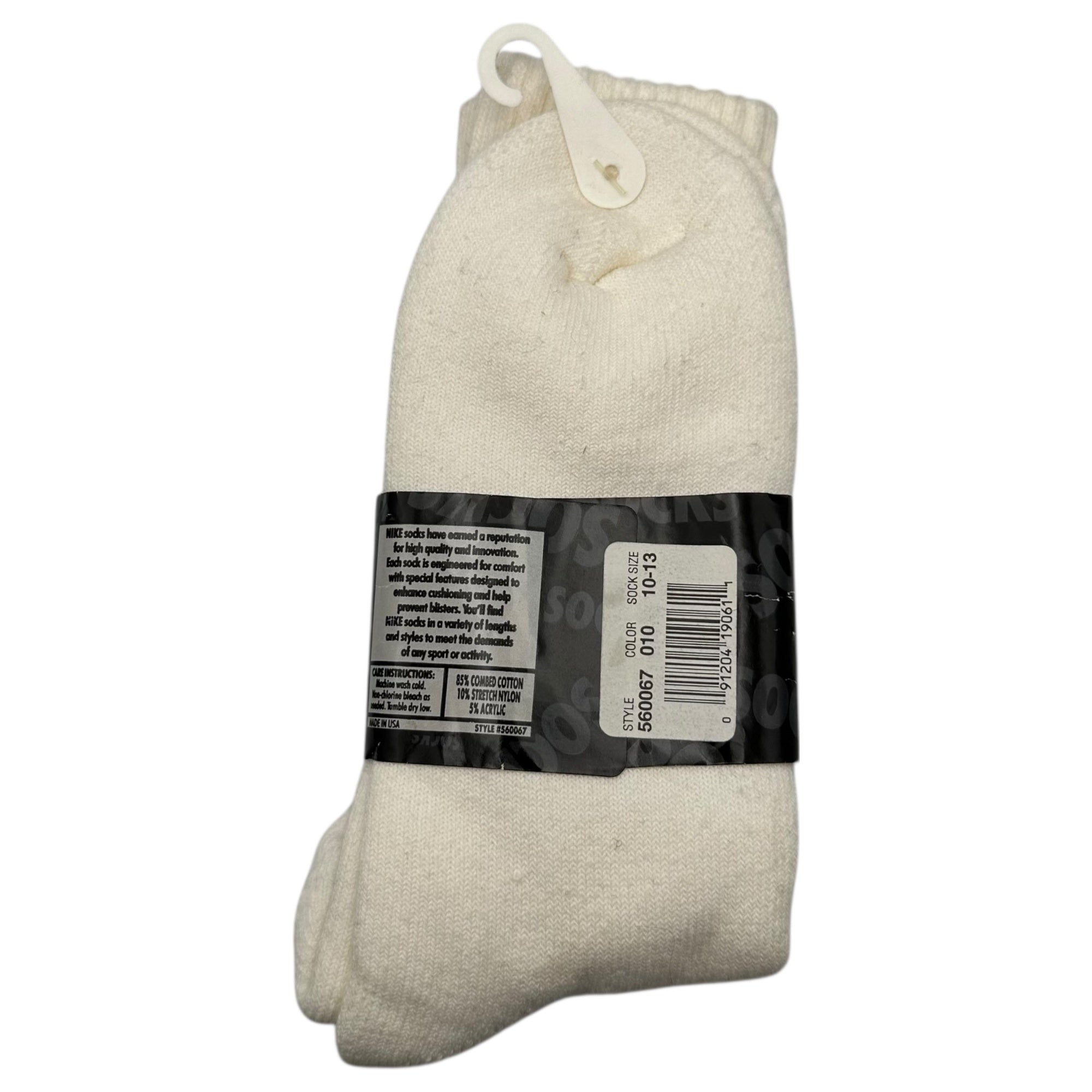 NIKE(ナイキ) 90’s AIR JORDAN CREW SOCKS エアジョーダン 靴下 560067-010 US 6 1/2-12(24.5cm~30cm) ホワイト 90年代 デッドストック ヴィンテージ ソックス