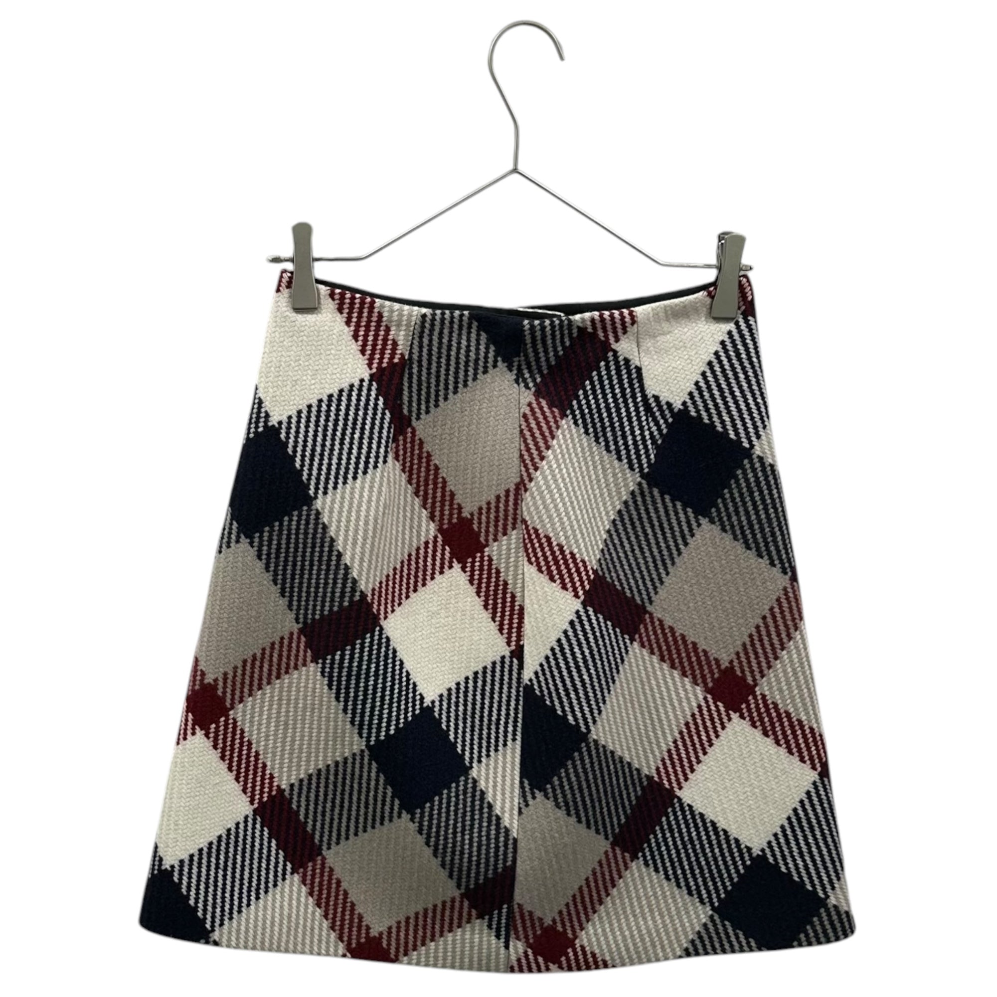 BLUE LABEL CRESTBRIDGE(ブルーレーベルクレストブリッジ) Front 3-button check skirt フロント 3ボタン チェック スカート 55S14-290-42 36(S程度) アイボリー×ダークネイビー×レッド