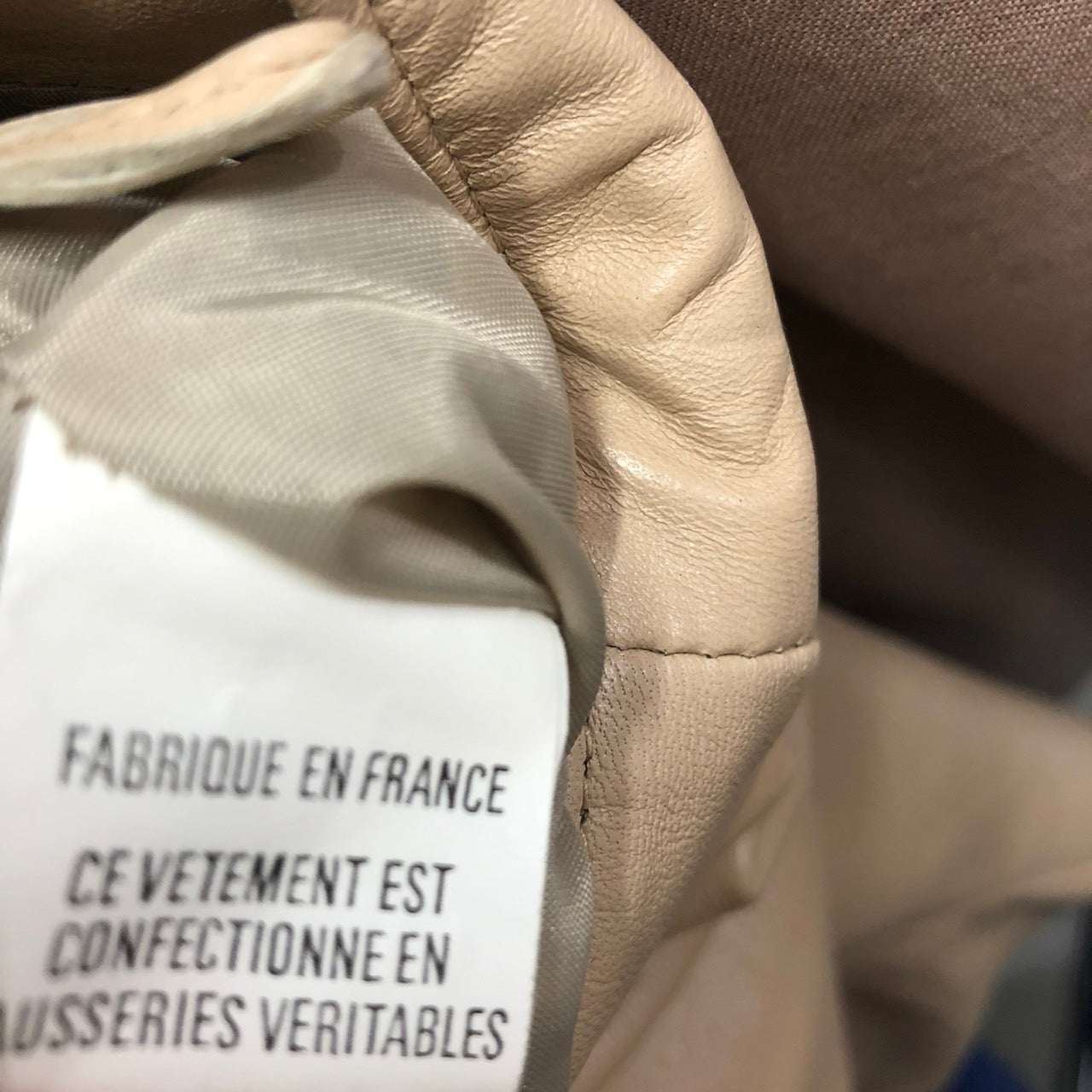 Euro Vintage(ヨーロッパヴィンテージ) Milk_レザー膝丈スカート 15(Lサイズ程度) ベージュ