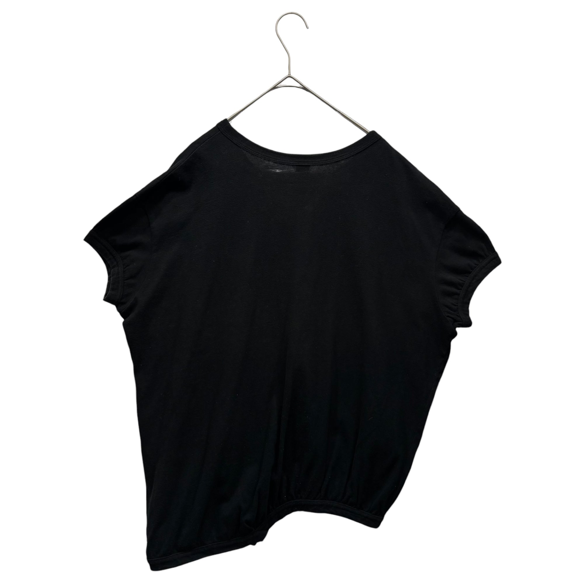 Y's(ワイズ) Double-Button Super Short Sleeve Pullover Knit Top 2連 ボタン スーパー ショートスリーブ プルオーバー カットソー YN-T85-074 2(M程度) ブラック 男性着用可能
