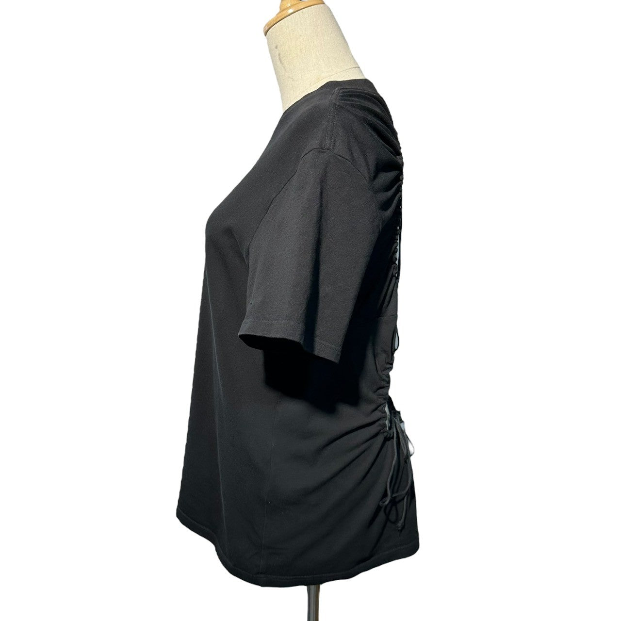 CECILIE BAHNSEN(セシリー バンセン) 21SS JUNO T-SHIRT ジュノ Tシャツ バックホール ギャザー UK8(M~L程度) ブラック