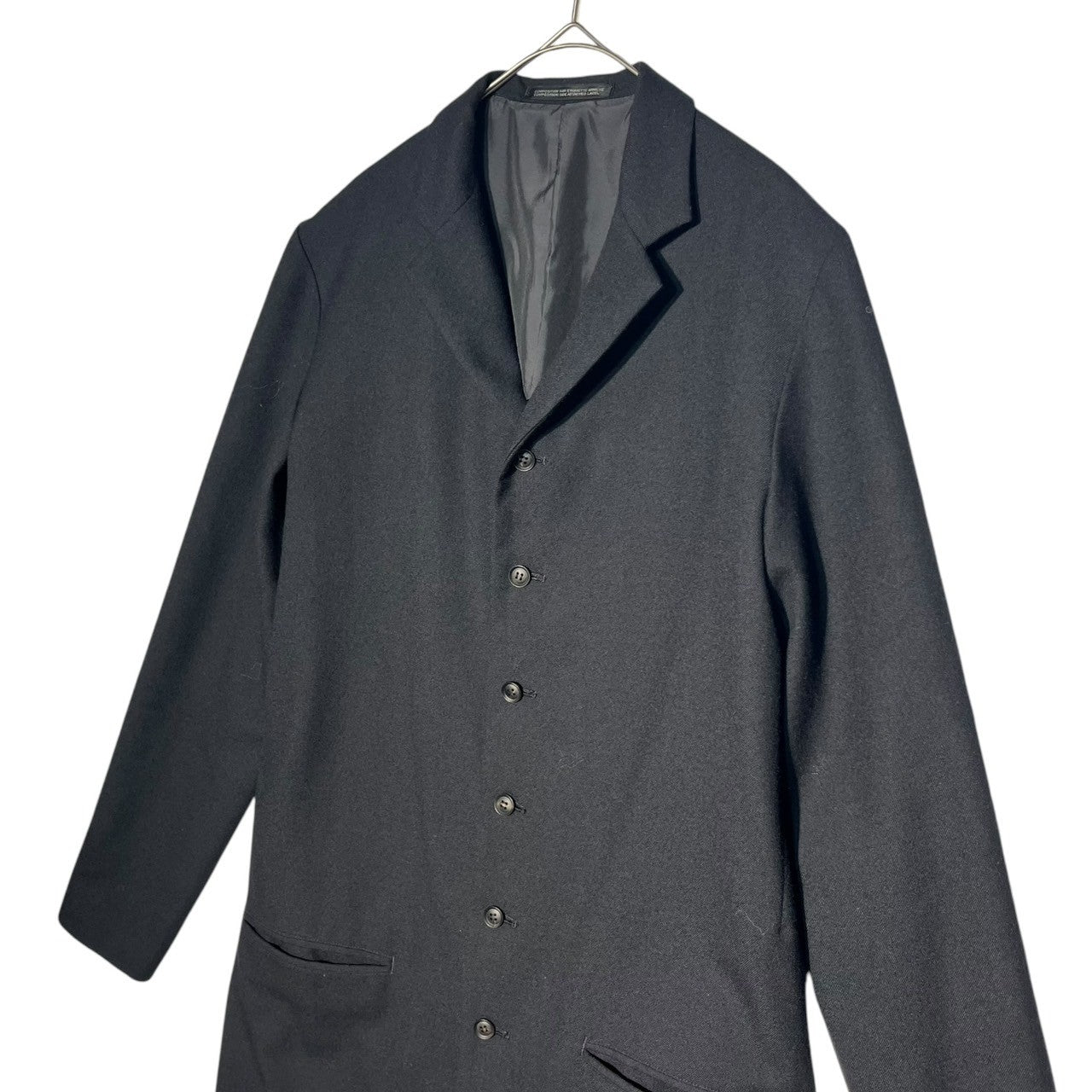 Y's(ワイズ) 99AW Wool gabardine long tight chester coat ウール ギャバジン ロング タイト チェスター コート YN-D01-154 2 ブラック アーカイブ ヨウジ ヤマモト ワンピース